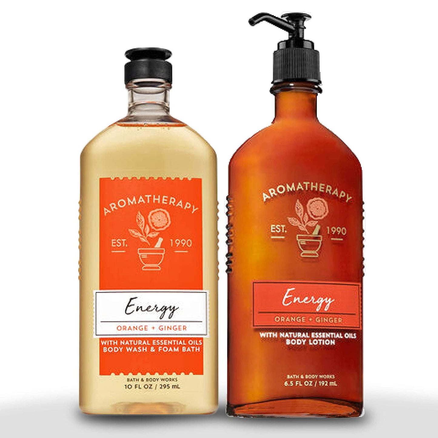Bath & Body Works Aromatherapy Energy - Orange + Ginger Body Lotion, 6.5 Fl Oz + Body Wash & Foam Bath, 10 Fl Oz Health & Beauty > Personal Care > Cosmetics > Bath & Body Bath & Body Works Orange Ginger