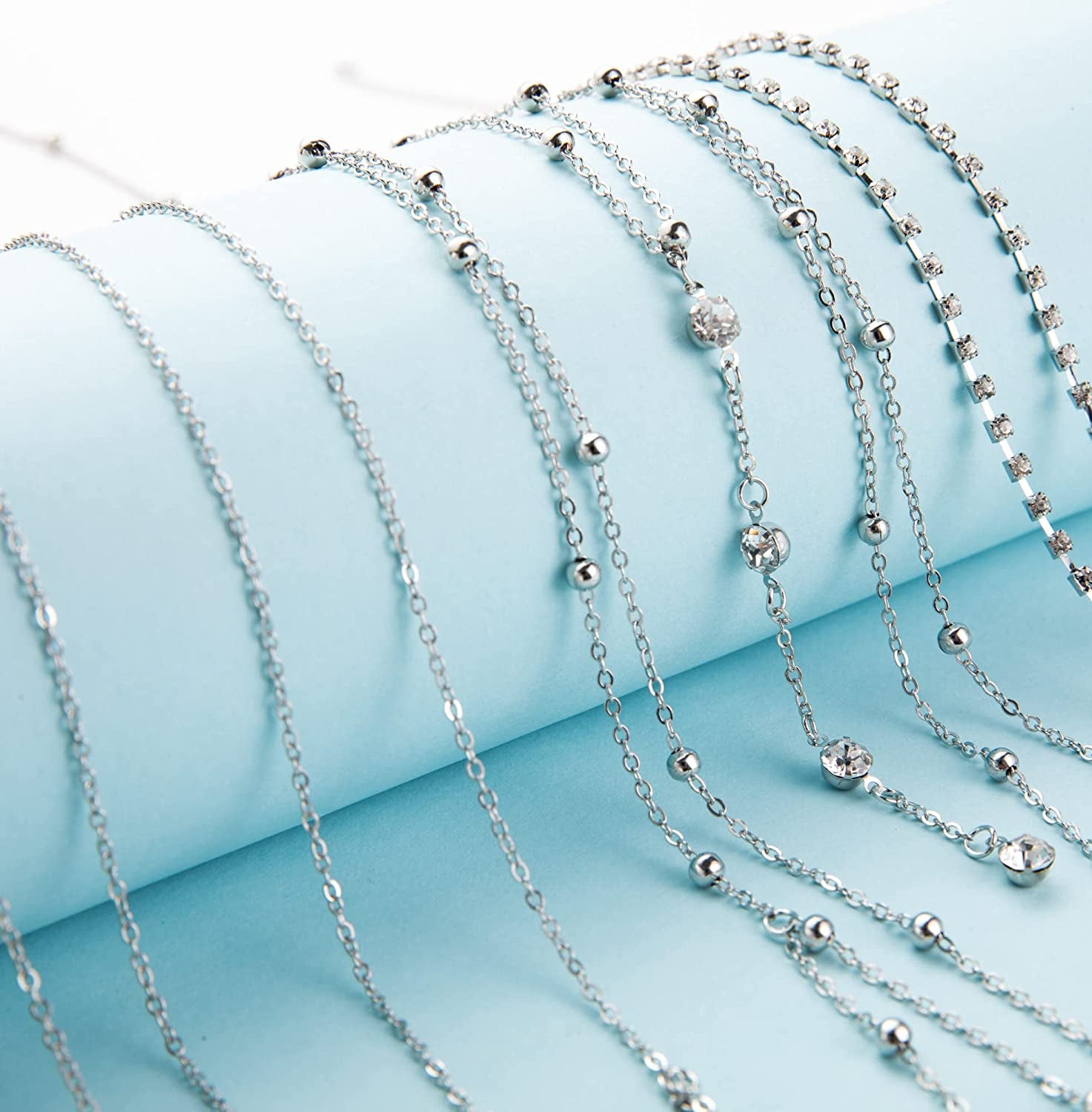 NICEIGHT 9PCS Body Chain for Women Sexy Bikini Bra Chain Necklace Belly Waist Chain for Summer Beach Length Adjustable Apparel & Accessories > Jewelry > Body Jewelry NICEIGHT