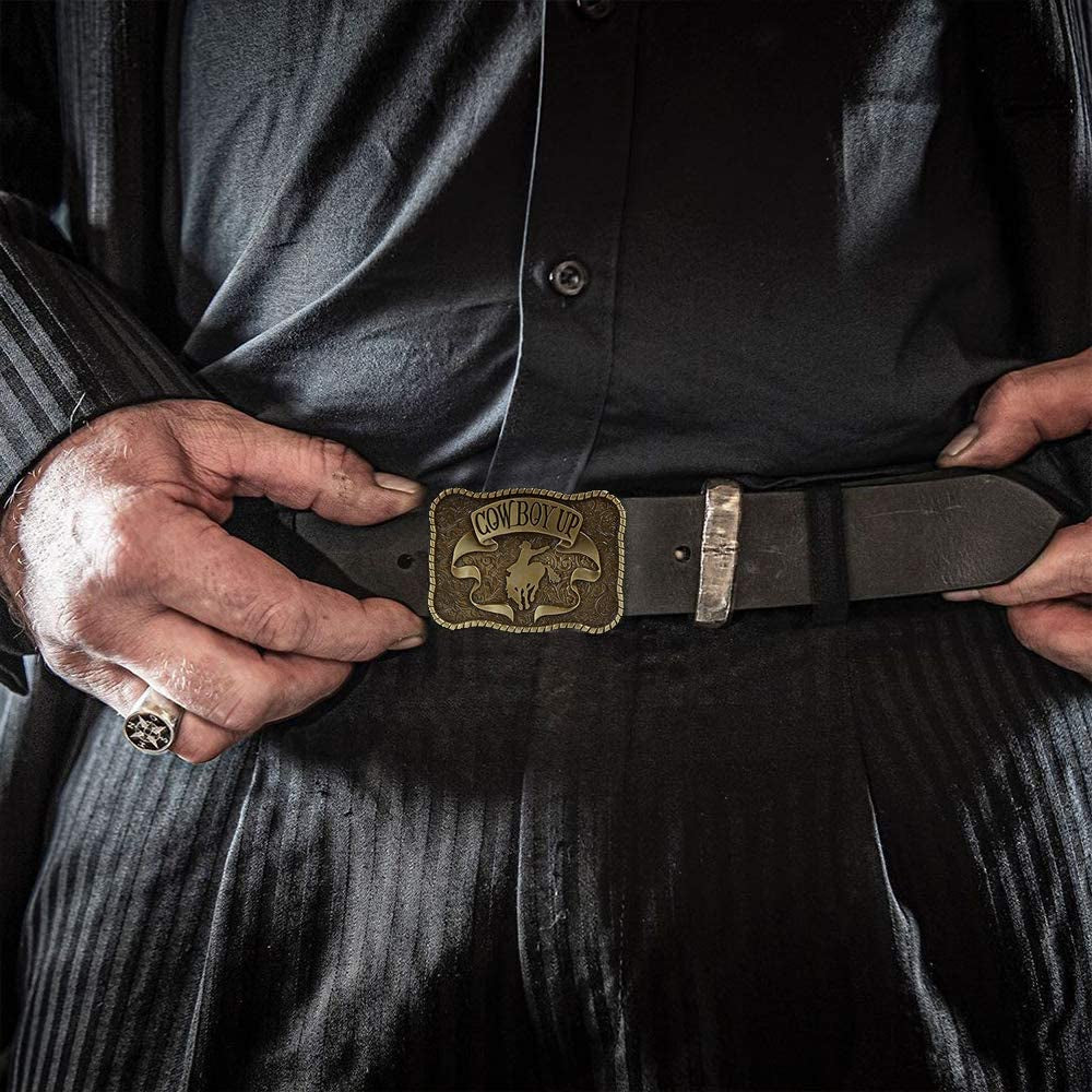 KDG Western Cowboy Gold Belt Buckle for Man Eagle Running Horse Bull Heads Texas Buckle Apparel & Accessories > Clothing Accessories > Belt Buckles KDG