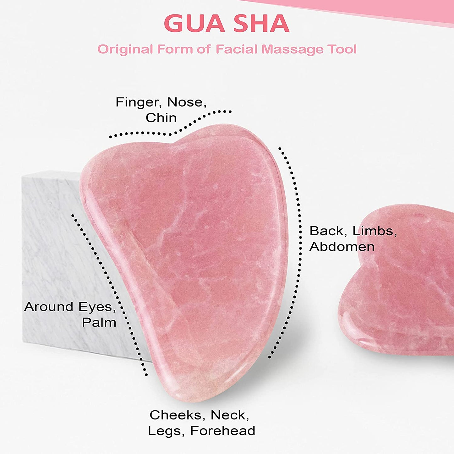 Rose Quartz Face Roller & Gua Sha | Eternal Allure 3-In-1 Jade Roller with Detailed Instructions Guide, Self Care Tools for Puffy Eyes, Face, Neck, Lymphatic Drainage, Fine Lines and Wrinkles - Includes Travel Pouch plus Mini Gua Sha Health & Beauty > Personal Care > Cosmetics > Cosmetic Tools > Skin Care Tools Eternal Allure