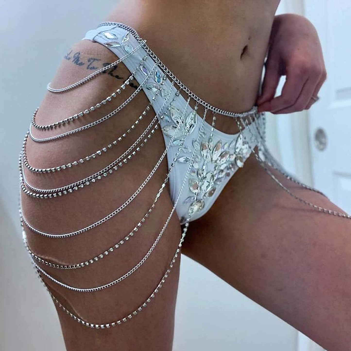 Victray Boho Crystal Layered Waist Chains Beach Belly Body Chain Fashion Belts Body Accessories Jewelry for Women and Girls Apparel & Accessories > Jewelry > Body Jewelry Victray