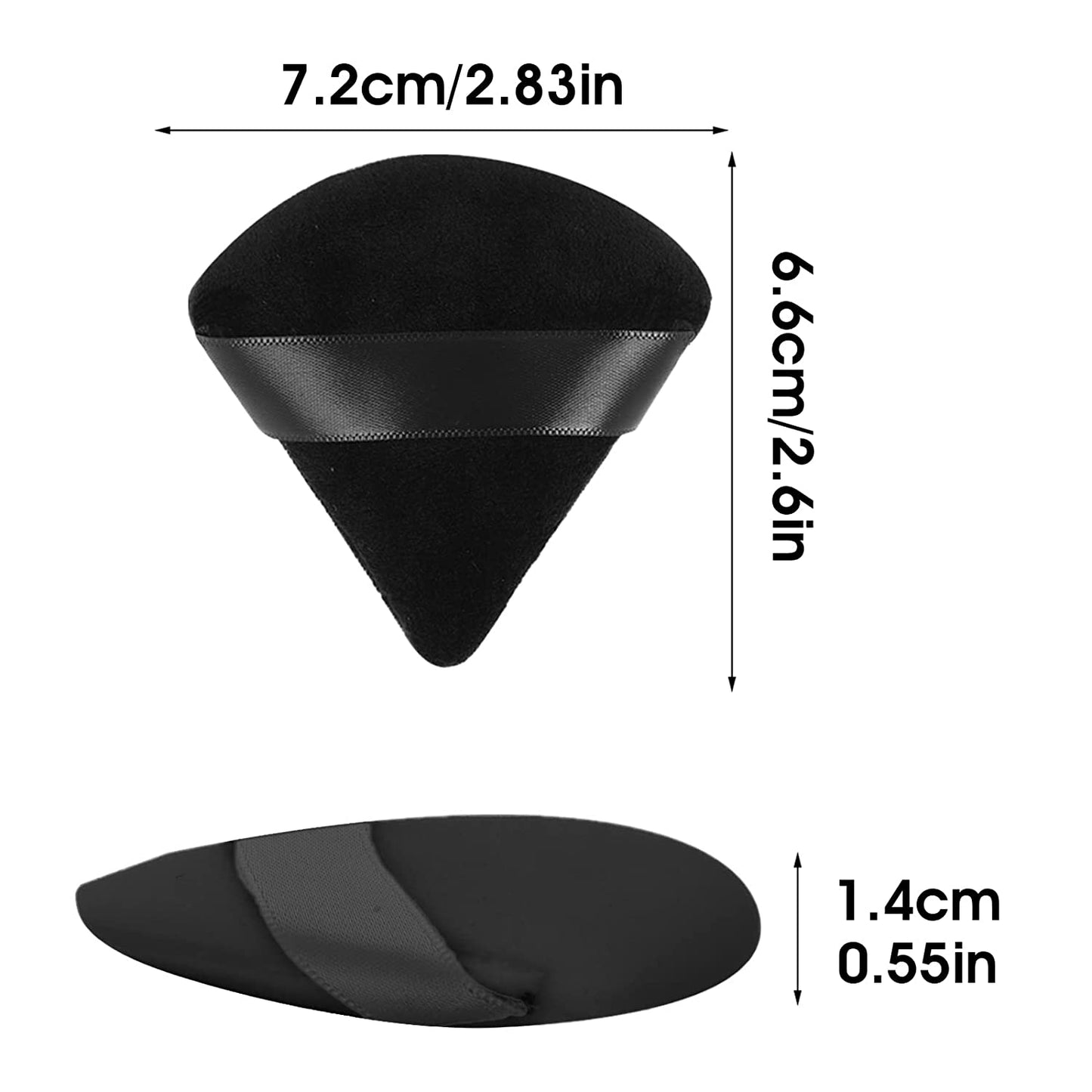 Sibba 12Pcs Powder Puff Triangle Shape Face Makeup Puff for Loose Powder Foundation Soft Cosmetic Sponge Wet and Dry Powder Puff Pads Large Body Cotton Powder Cushion Puffs (Black) Health & Beauty > Personal Care > Cosmetics > Cosmetic Tools > Makeup Tools Sibba