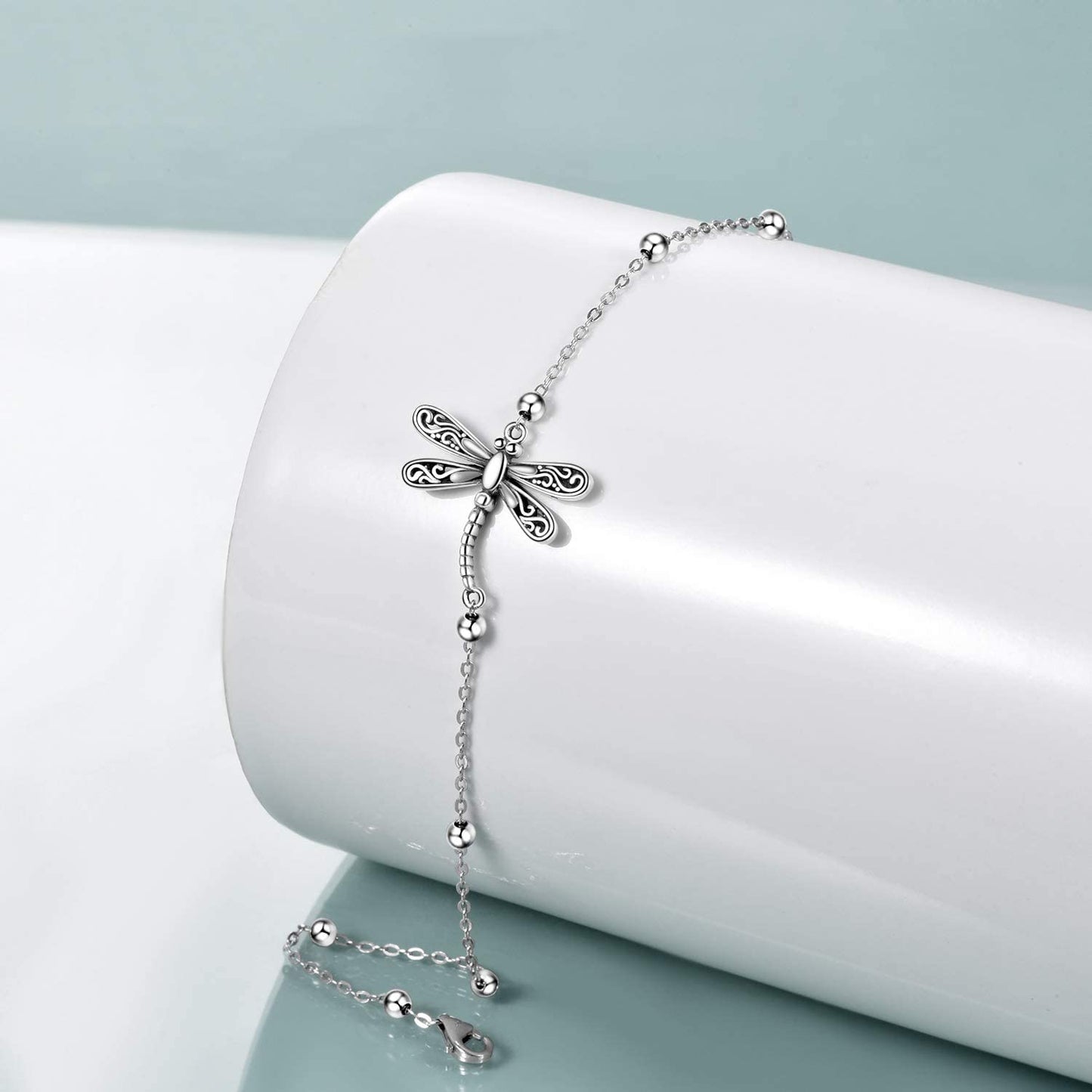 ONEFINITY Beads Anklet Sterling Silver Dragonfly/Sunflower/Sloth/Otter/Butterfly Ankle Bracelets Jewelry for Women Girls Gifts Apparel & Accessories > Jewelry > Anklets ONEFINITY
