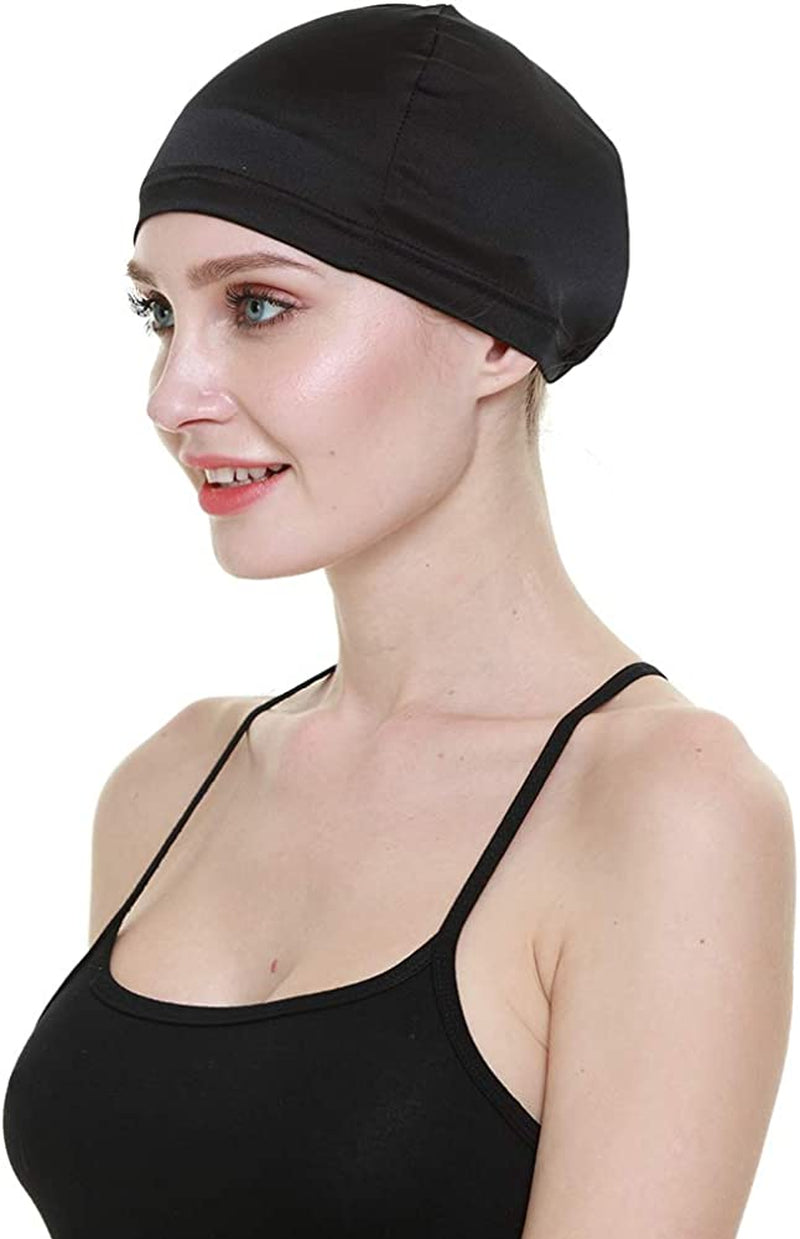 Wig Cap-100% Mulberry Silk Breathable Soft for Bald Head Available All the Year Apparel & Accessories > Clothing Accessories > Headwear FocusCare Black Silk
