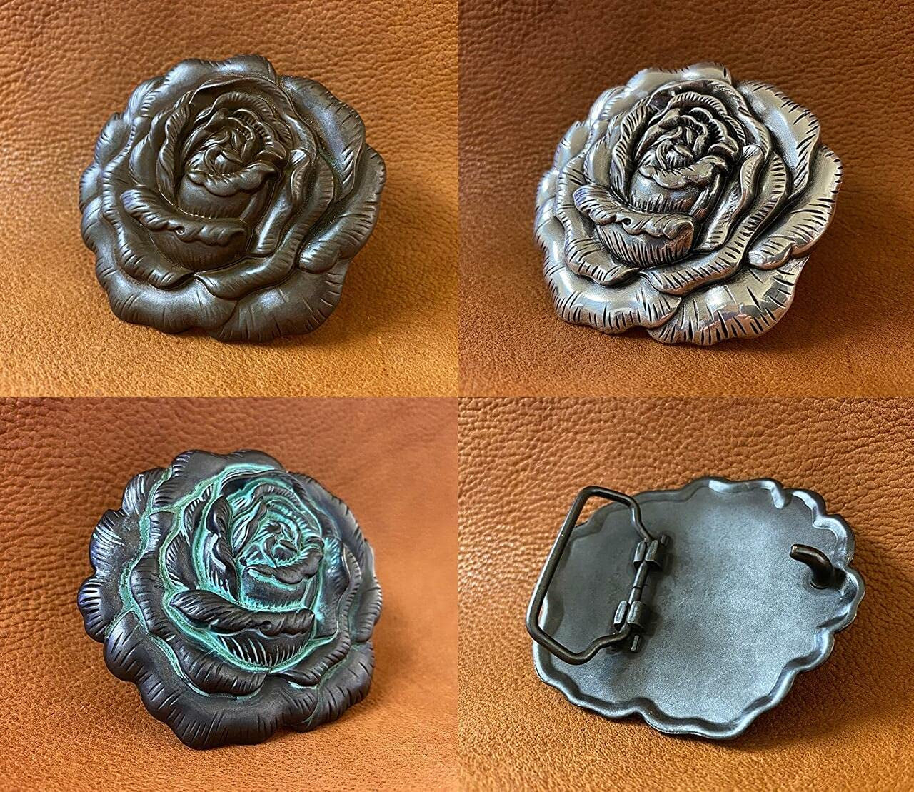 Rose Heart Flower Rhinestone Replacement Belt Buckle Fits 1-1/2"(38Mm) Belt Strap-Multi-Style Options Apparel & Accessories > Clothing Accessories > Belt Buckles Belts.com