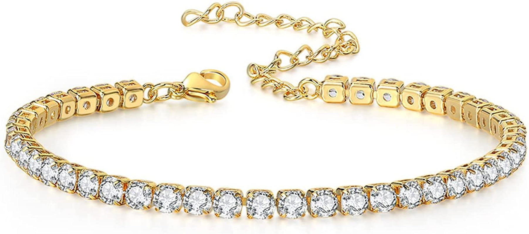 Diamond Ankle Bracelets for Women Gold Cuban Link Anklets Silver Anklets for Women Tennis Ankle Bracelet Silver Rhinestone Anklet Bracelets for Women Crystal Diamond Anklets for Women Apparel & Accessories > Jewelry > Anklets Sora Tuki Style2 - gold 2.5mm diamond anklet