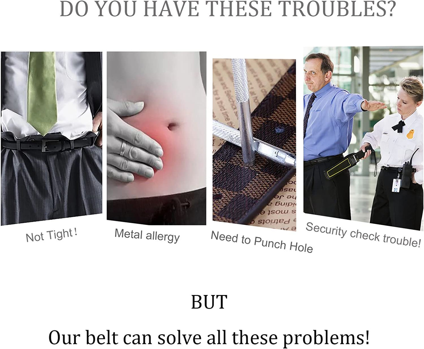Women Invisible Belt, Comfortable Adjustable Stretch No Show Belt with Flat Buckle by SUOSDEY Apparel & Accessories > Clothing Accessories > Belts SUOSDEY