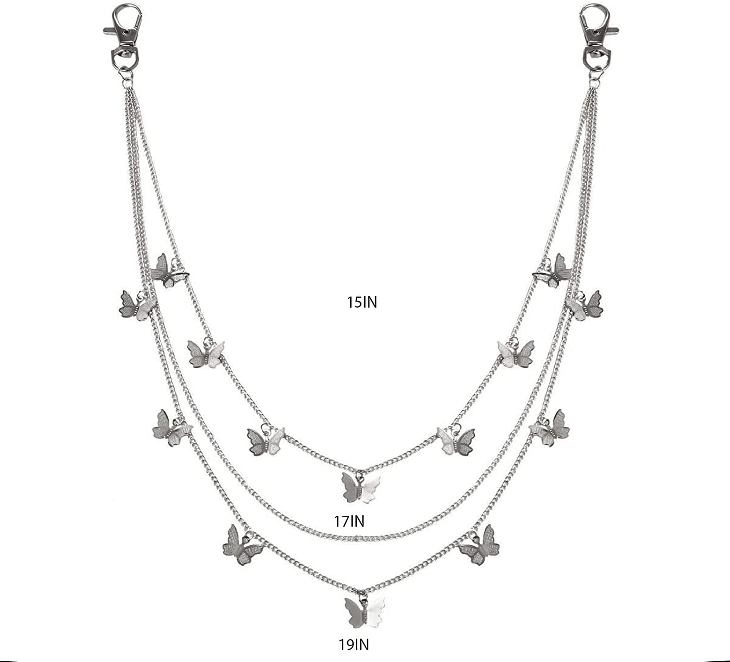 CSIYANJRY99 Pants Chain Wallet Chain Punk Chain Hip Hop Butterfly Lock Charm Jeans Chains Rock Chains for Women Men Hipster Women Fashion Trendy Waist Pants Chain Jewelry Clothing Accessories Apparel & Accessories > Jewelry > Body Jewelry CSIYANJRY99