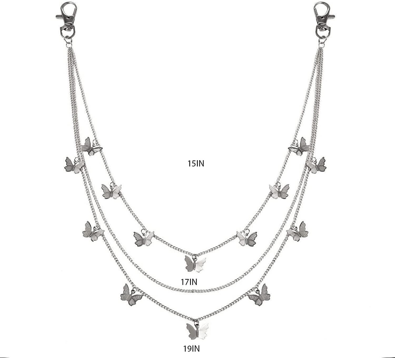 CSIYANJRY99 Pants Chain Wallet Chain Punk Chain Hip Hop Butterfly Lock Charm Jeans Chains Rock Chains for Women Men Hipster Women Fashion Trendy Waist Pants Chain Jewelry Clothing Accessories Apparel & Accessories > Jewelry > Body Jewelry CSIYANJRY99