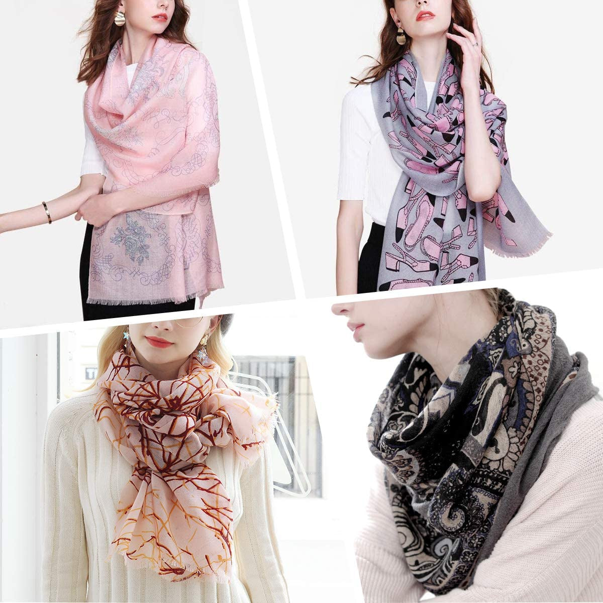 WAMSOFT 100% Pure Wool Scarf, Thick Long Plaid Scarf Winter Tartan Scarves for Men Women… Apparel & Accessories > Clothing Accessories > Scarves & Shawls WAMSOFT