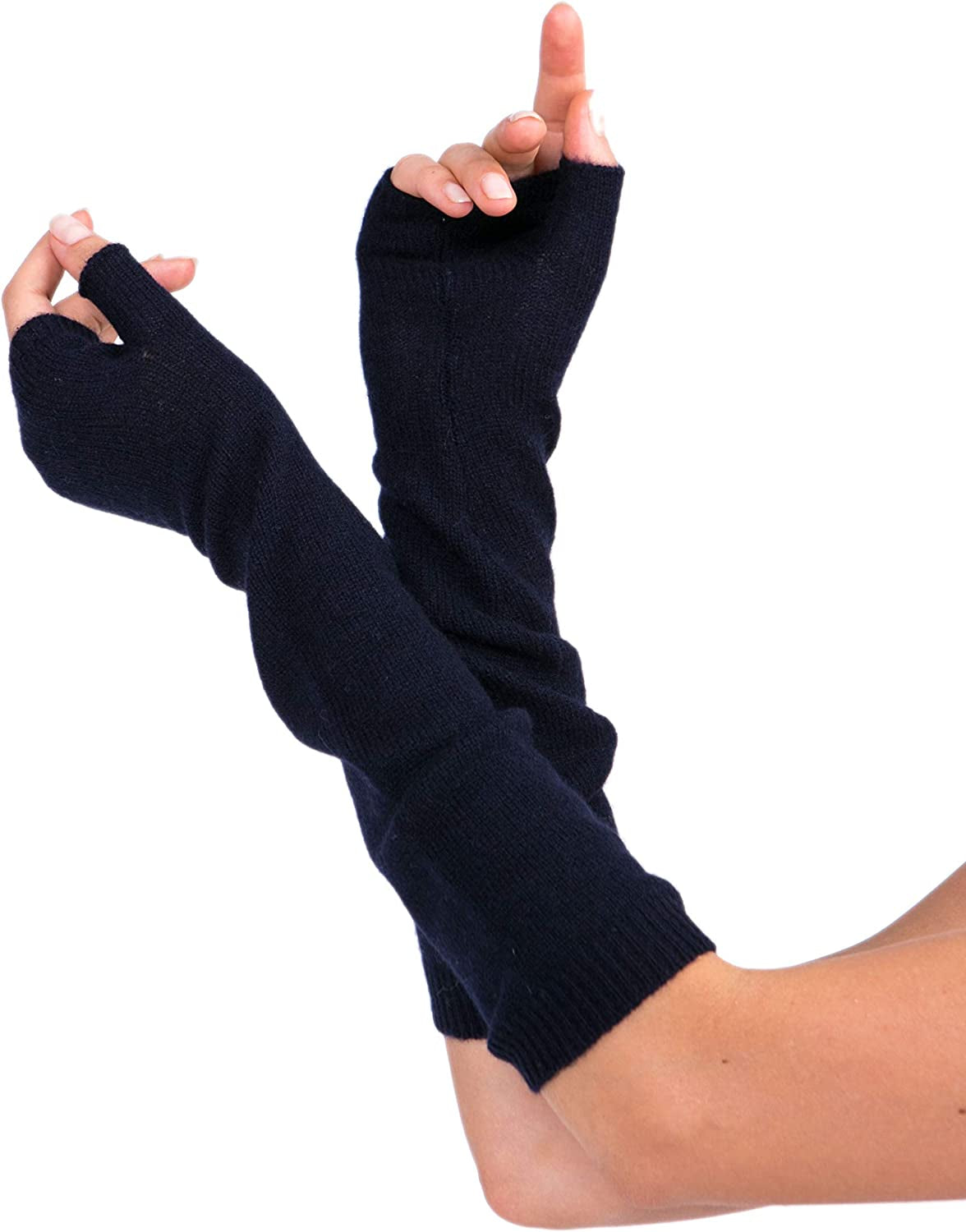 Cashmere 4 U Women'S 100% Cashmere Long Sleeve Fingerless Mitten Gloves Apparel & Accessories > Clothing Accessories > Gloves & Mittens cashmere 4 U