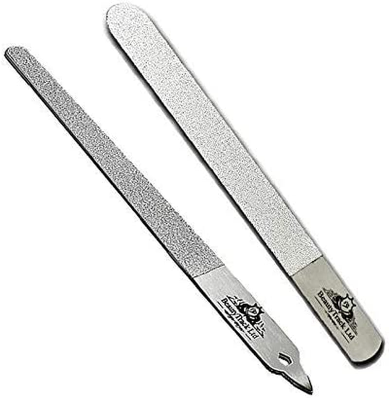 Beautytrack 6-Inch Diamond Deb Nail File, for Manicure, Pedicure, Grooming Foot Skin, Podiatric Foot Care Instruments, Stainless Steel (Pack of 2, 2021 Stock), Pouch Health & Beauty > Personal Care > Foot Care BeautyTrack