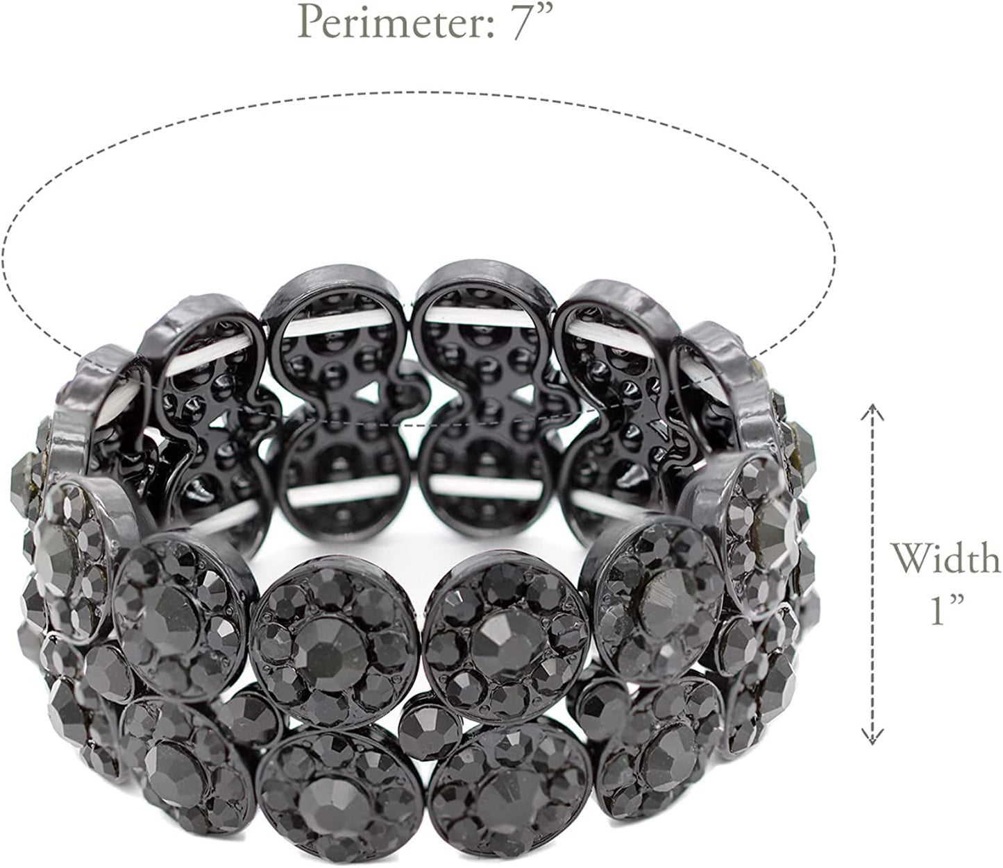 Lavencious 2 Rows Rhinestone Stretch Bracelet Evening Party Jewelry 7” Apparel & Accessories > Jewelry > Bracelets Impression Costume Jewelry Inc