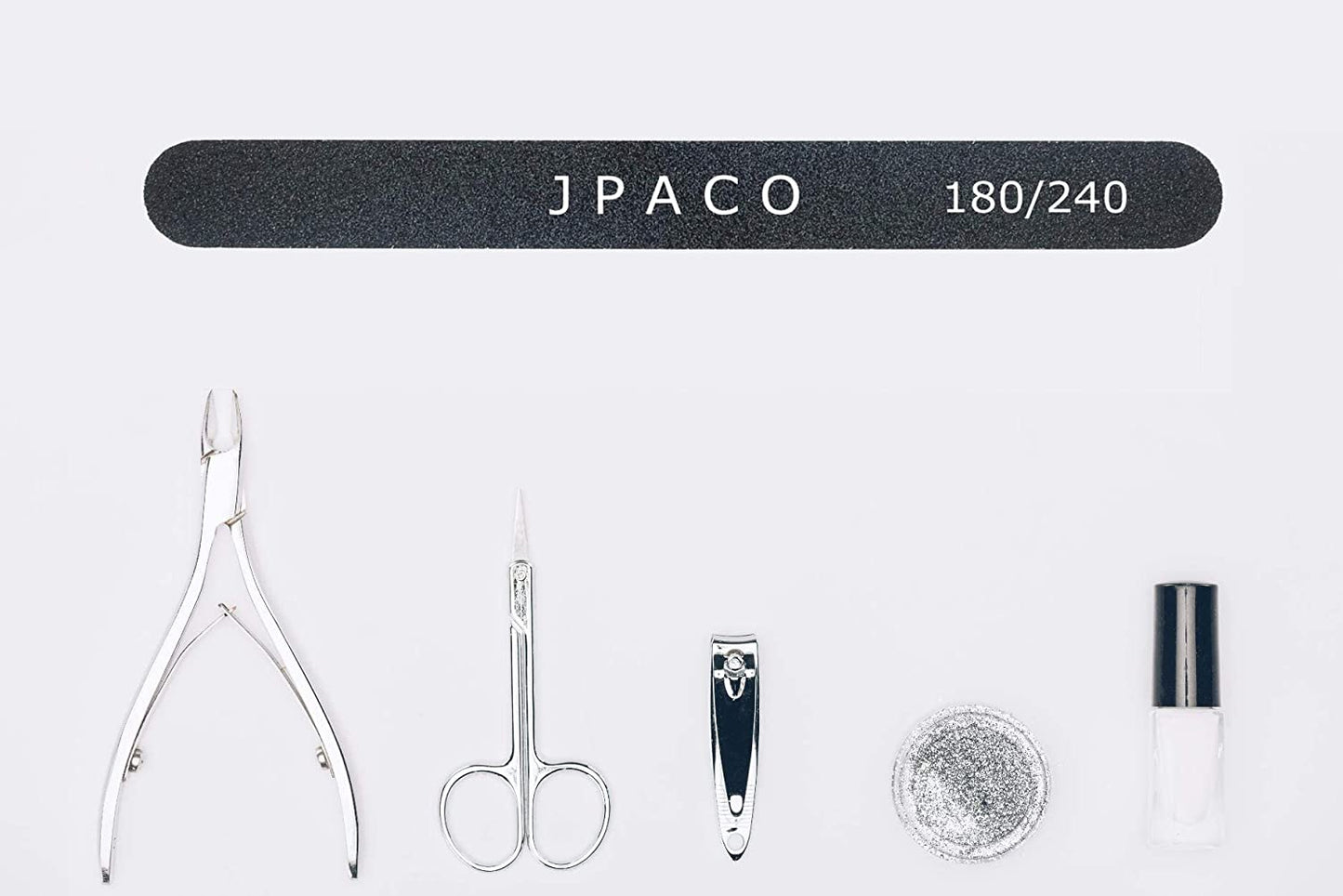 Nail Files 180 240 Grit for Natural Acrylic Poly Nail Extension Gel Nails Double Sided Black Washable Professional Set Manicure Tools (12 Pack) by JPACO Health & Beauty > Personal Care > Cosmetics > Cosmetic Tools > Nail Tools JPACO