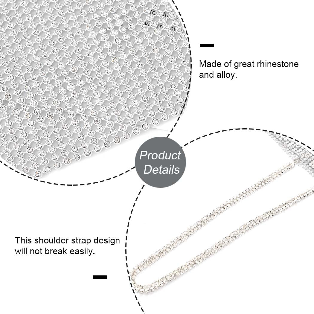 Jeweky Rhinestone Crop Top Sparkly Body Chain Silver Bra Chain Backless Chest Chains Rave Party Body Jewelry Accessories for Women Apparel & Accessories > Jewelry > Body Jewelry JEWEKY