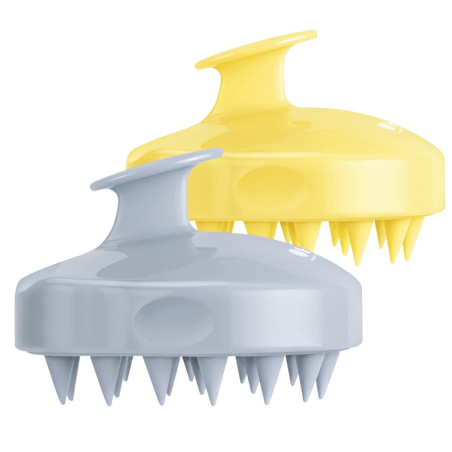 HEETA Hair Scalp Massager Shampoo Brush 2 Pack, Soft Silicone Bristles to Remove Dandruff, Waterproof Hair Scrubber for Both Wet Dry Hair, Suitable for Men & Women (Green & Black) Health & Beauty > Personal Care > Hair Care HEETA Yellow & Gray