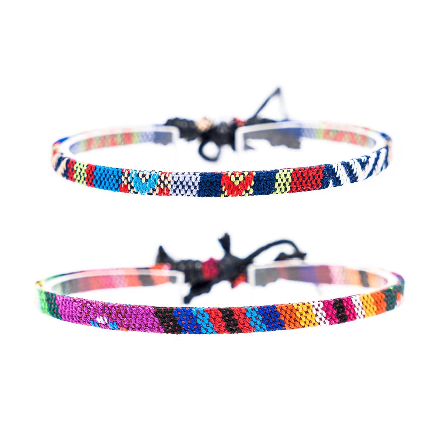 Surfer Beach Bracelet Set Men & Women - Braided Boho Summer Bracelets - Handmade Festival Jewelry - 100% Waterproof & Adjustable - Friendship Gift - Ethnic Hippie Style (Black & Ruby Red) Apparel & Accessories > Jewelry > Bracelets Made by Nami Purple E & Blue E)