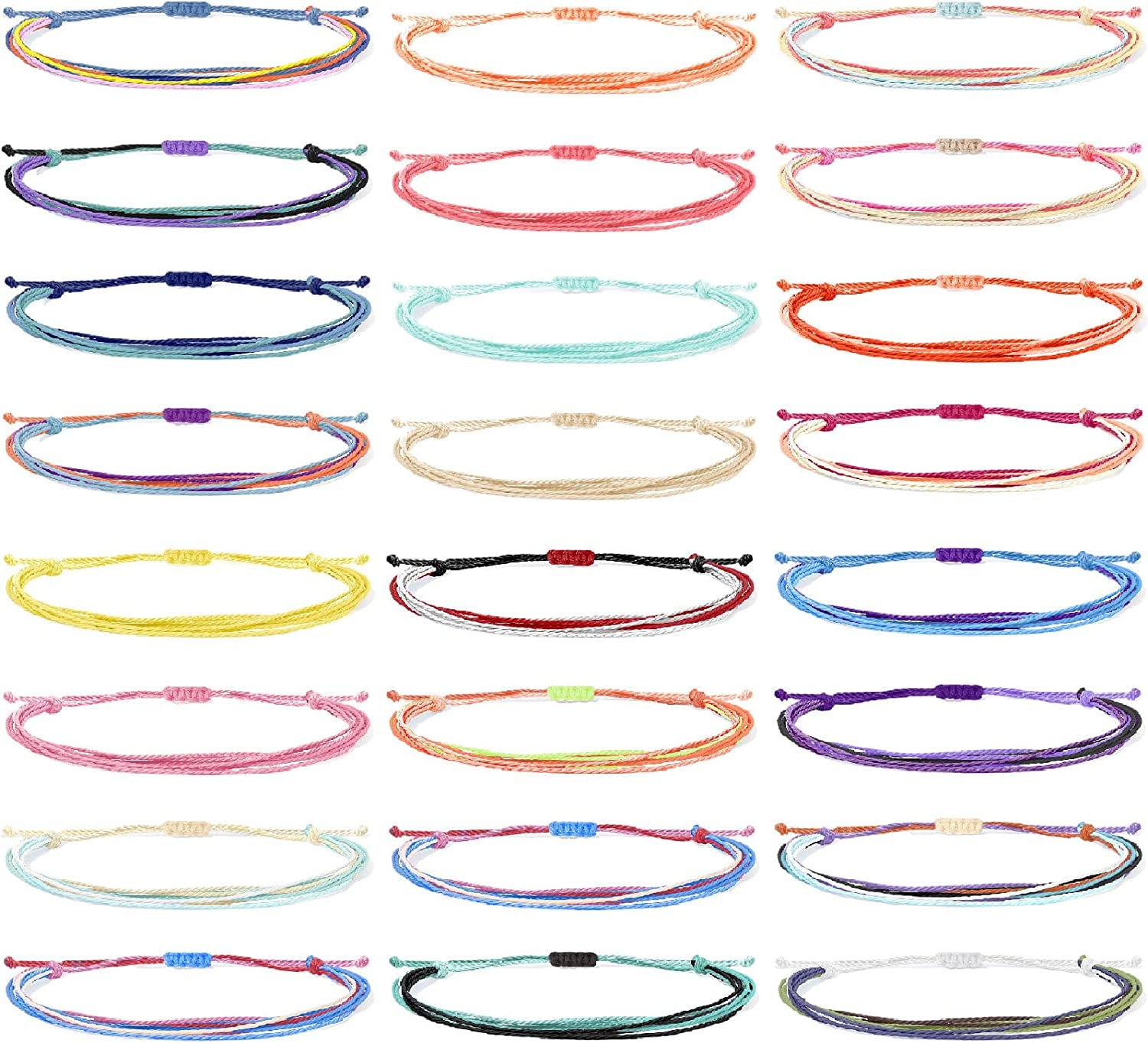 Waterproof String Bracelets for Girls Summer Wave Bracelet Friendship Handmade Wave Bracelet Apparel & Accessories > Jewelry > Bracelets Highven M-6pcs-String Bracelets