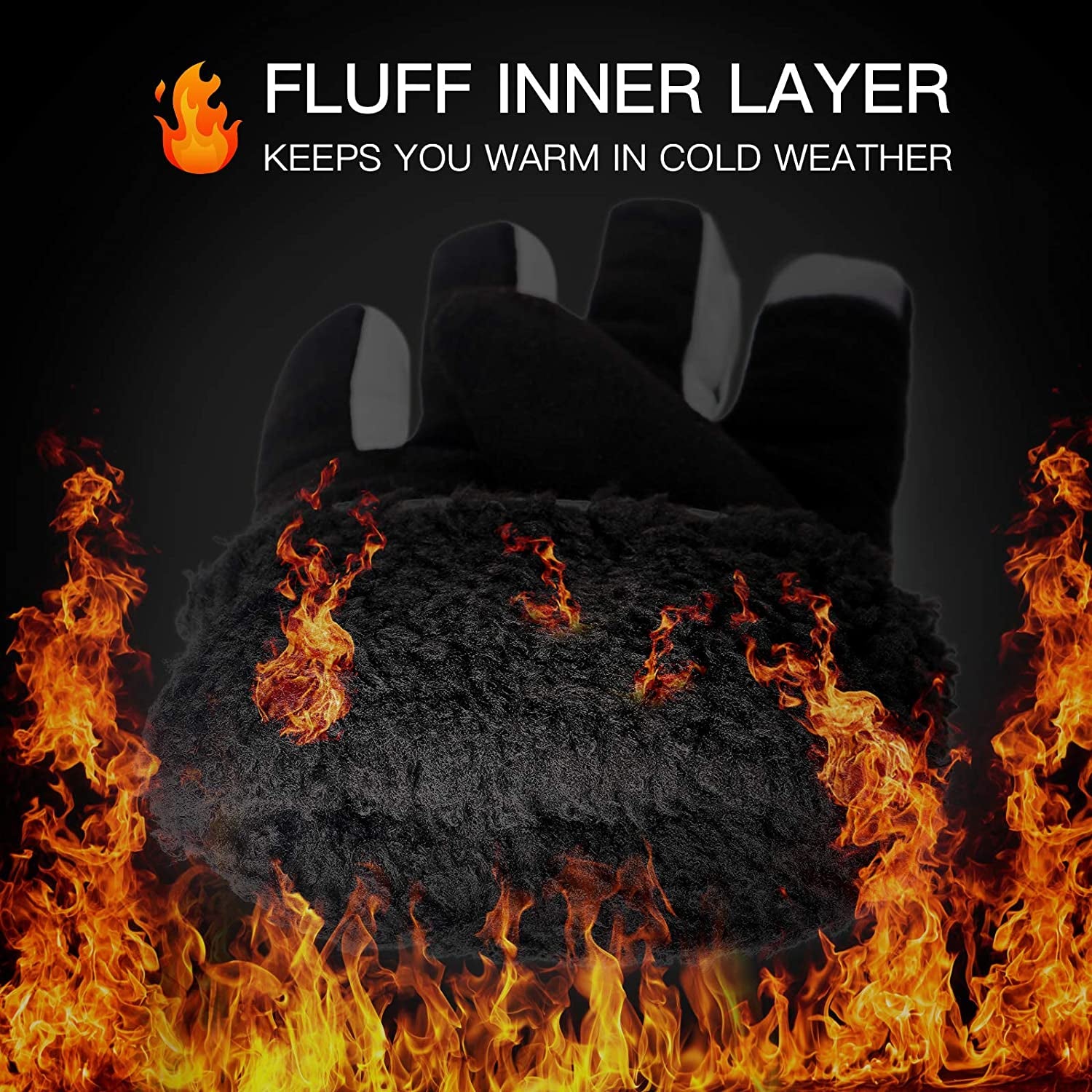 Migoo Winter Warm Gloves for Men Women, Windproof Thermal Gloves for Cold Weather Anti-Slip Snow Gloves for Driving Cycling Running Skiing Fishing Hiking Outdoor Sports Black Apparel & Accessories > Clothing Accessories > Gloves & Mittens MiGoo