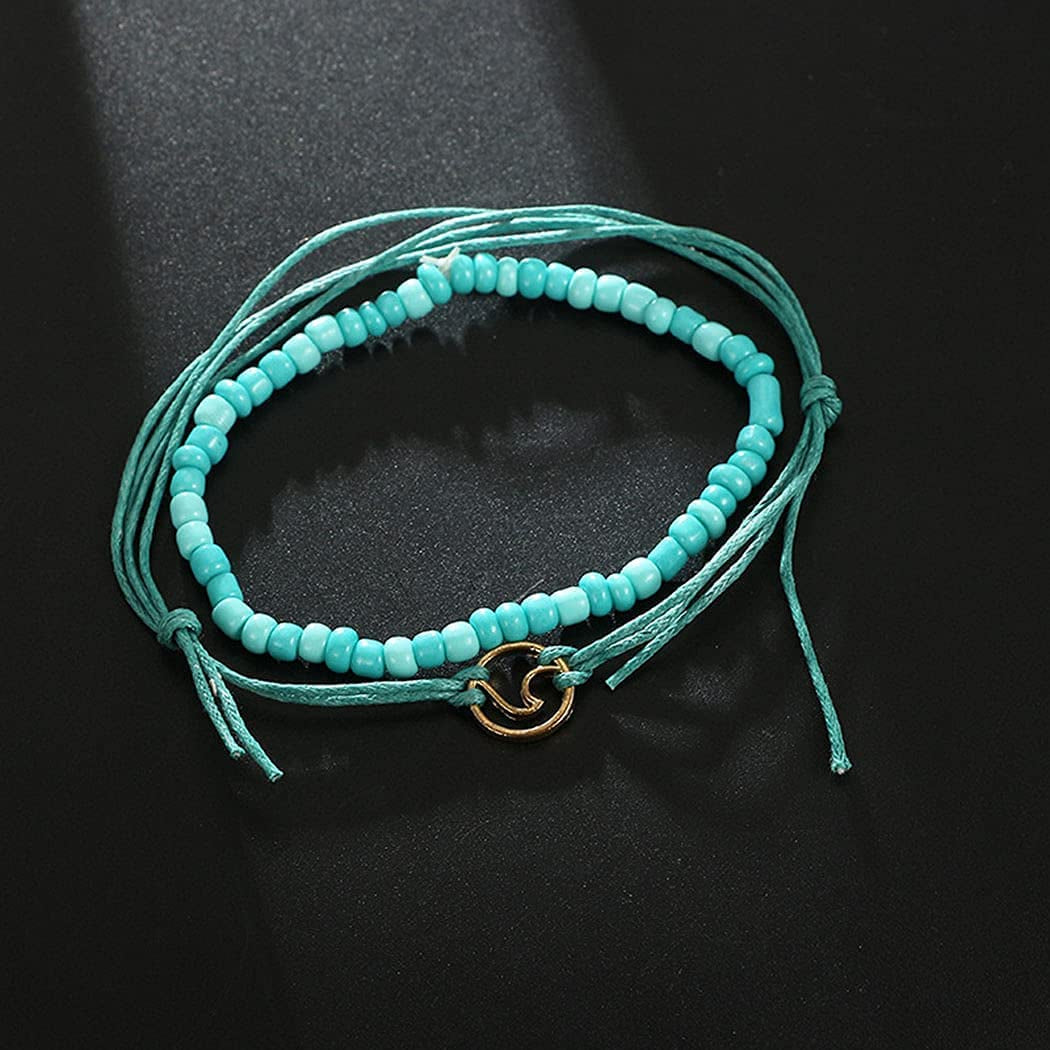 Cliory Boho Turquoise Anklets Beaded Ankle Bracelet Beach Wave Foot Chain for Women and Girls Apparel & Accessories > Jewelry > Anklets Cliory