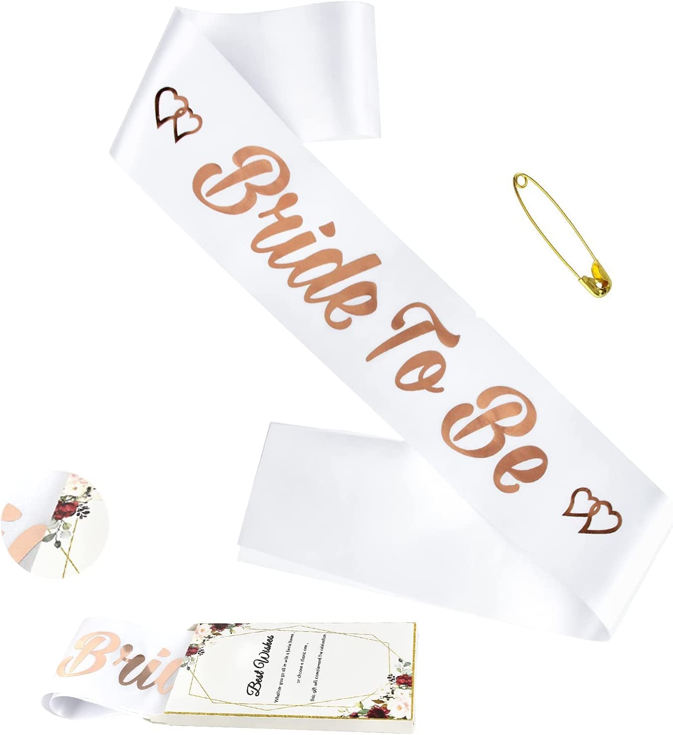 Lseeu 'Mother of the Bride' Bachelorette Party Sashes Rose Gold, Satin Sash Decor for Bride to Be Mother | Engagement Party Ideas Kit with Satin Sash, Supplies in Bridal Shower, Hen Party Accessories Apparel & Accessories > Clothing Accessories > Sashes Lseeu Bride to Be