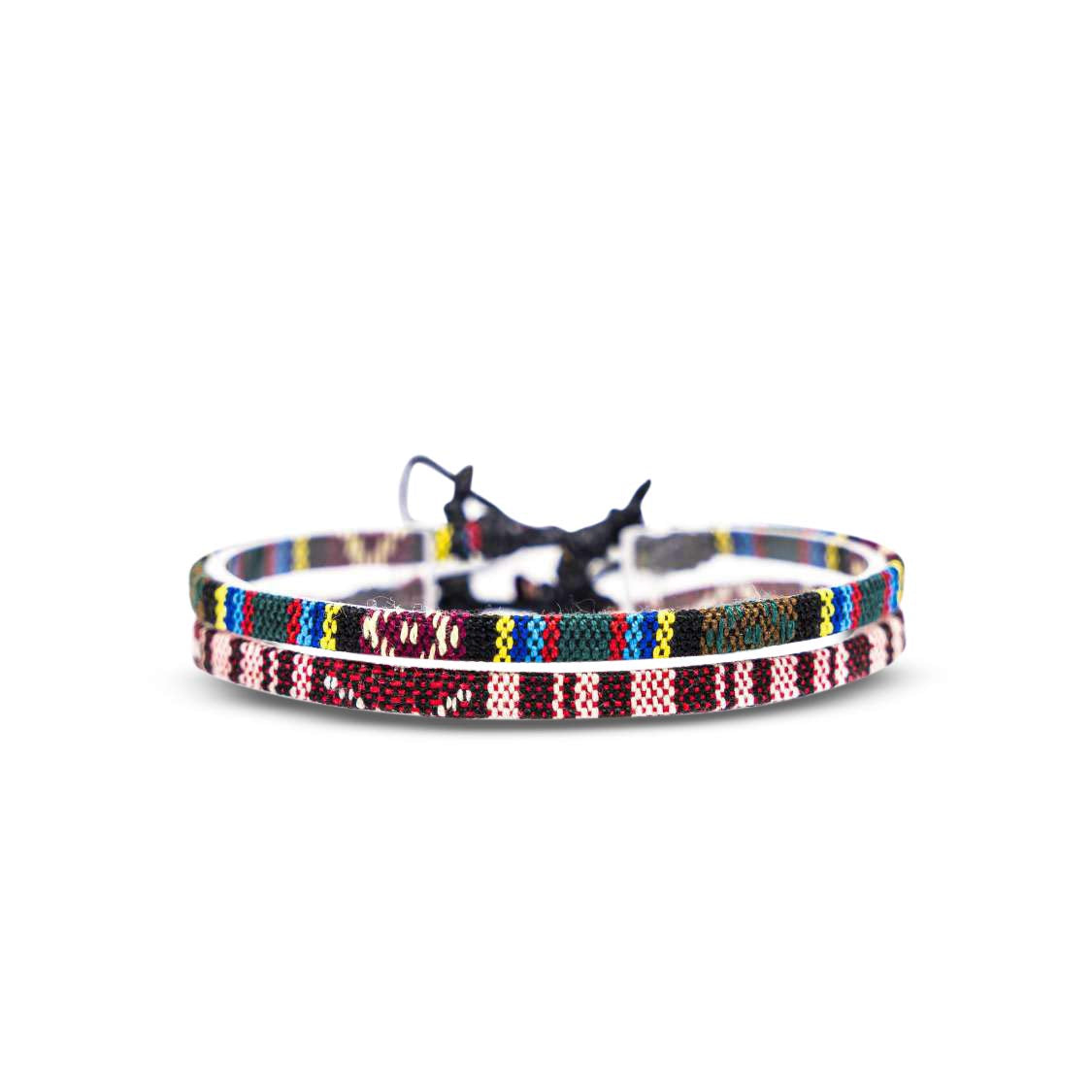 Surfer Beach Bracelet Set Men & Women - Braided Boho Summer Bracelets - Handmade Festival Jewelry - 100% Waterproof & Adjustable - Friendship Gift - Ethnic Hippie Style (Black & Ruby Red) Apparel & Accessories > Jewelry > Bracelets Made by Nami Ruby Red & Aztec