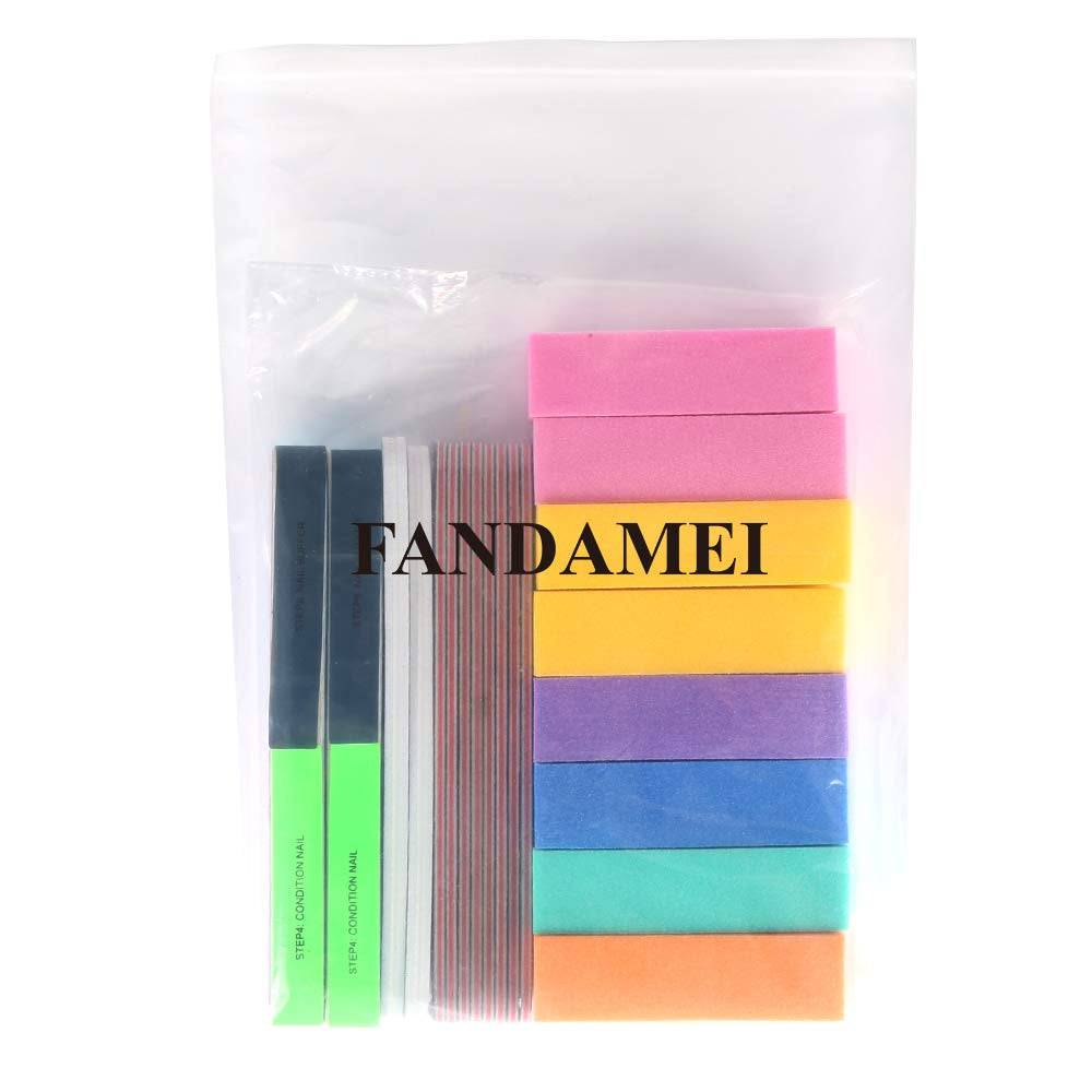 Nail Files and Buffers, FANDAMEI 20PCS Professional Manicure Tools Kit. Rectangular Nail Buffer Block & 100/180 Grit Nail File, 7 Way Nail File & Nail Polishing Buffer. Nail Care File Buffer Tool Health & Beauty > Personal Care > Cosmetics > Cosmetic Tools > Nail Tools FANDAMEI