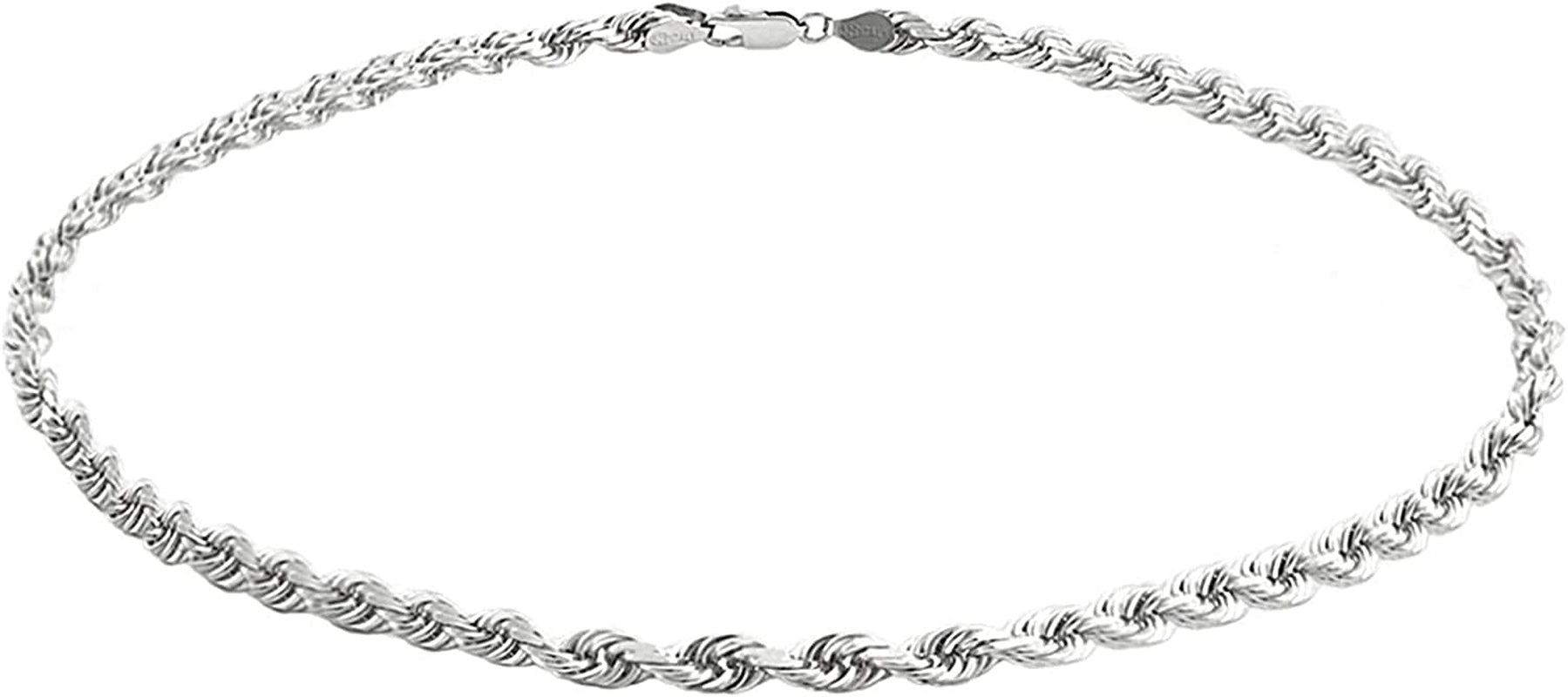 Savlano 925 Sterling Silver Solid Italian Figaro, Rope,Herringbone, Curb, Ball Bead, Snake, Mariner Chain Anklet for Women & Girls, Comes in 0.8Mm - 5Mm Gift Box Apparel & Accessories > Jewelry > Anklets Savlano Rope 1.5mm 9.0 Inches