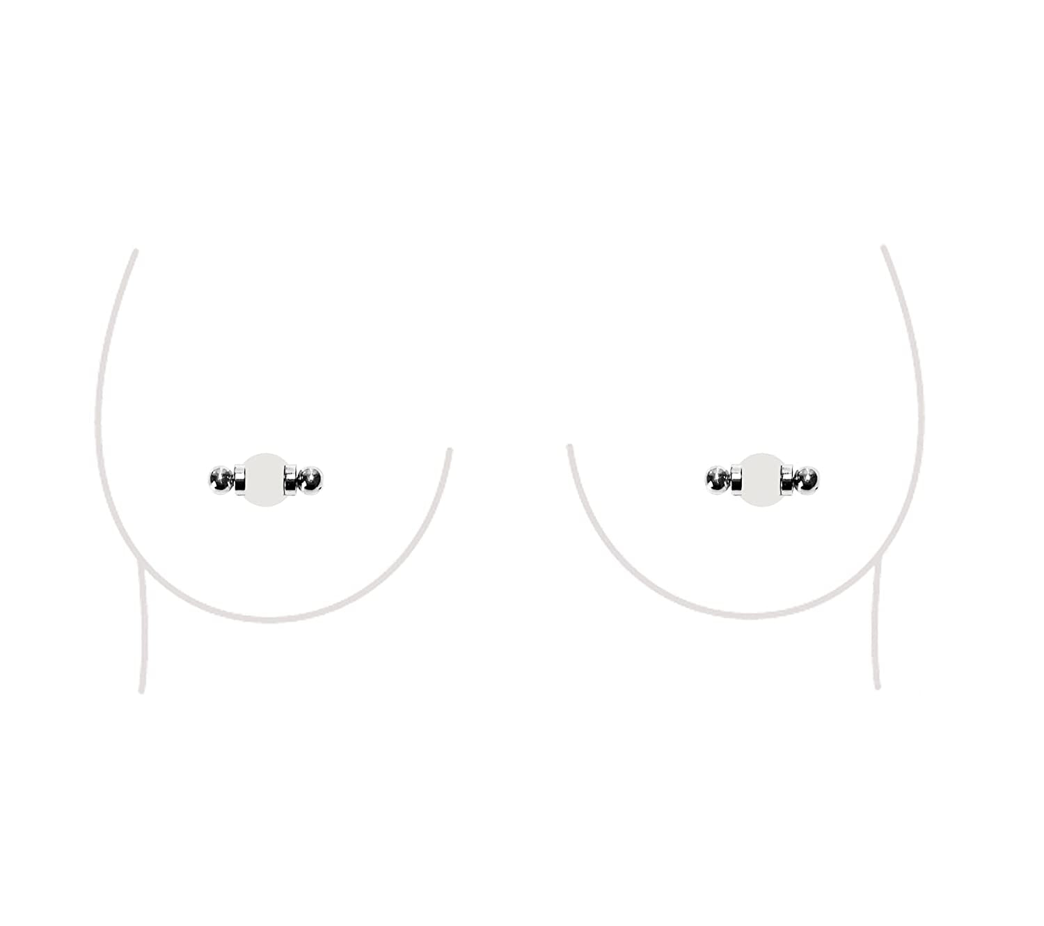 Non-Piercing Nipple Ring Magnetic Barbell Stud Fake Body Jewelry for Women (B - Black (Regular)) Apparel & Accessories > Jewelry > Body Jewelry All Body Art B - Regular (Silver)