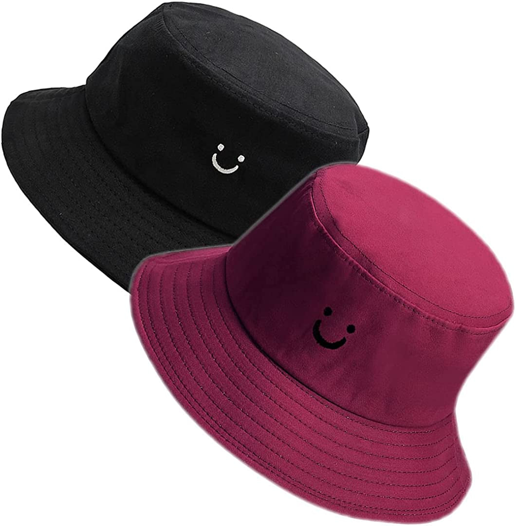 Maxnova Bucket Hats Summer Travel Beach Sun Hat Outdoor Cap Unisex 2Pack Apparel & Accessories > Clothing Accessories > Hats MaxNova 2pack Black/Burgundy