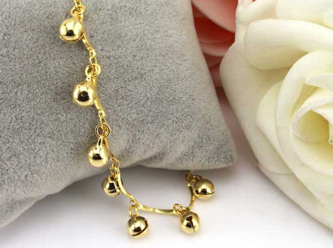 Rosary Bracelet Barefoot Bells Women Foot Bracelet Ankle Jewelry Beach Sandal Anklet - Ankle Bracelets for Women Teen Girls Jewelry Gifts (Gold, One Size) Apparel & Accessories > Jewelry > Anklets Generic