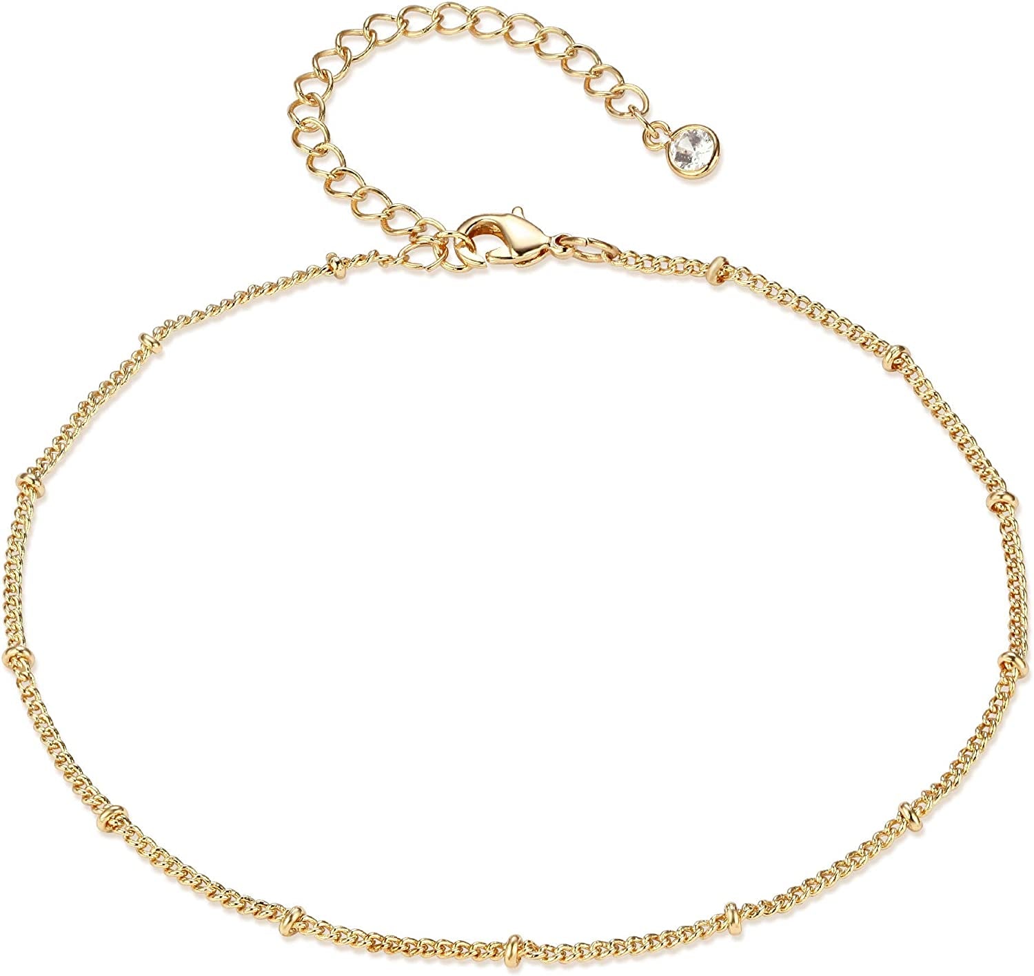 Women Dainty Anklet,14K Gold Plated Satellite Anklet Double Layered Cute Beads Chain Tassel Coin Disc Heart Summer Ankle Bracelet Boho Beach Foot Chain Apparel & Accessories > Jewelry > Anklets Befettly Beads