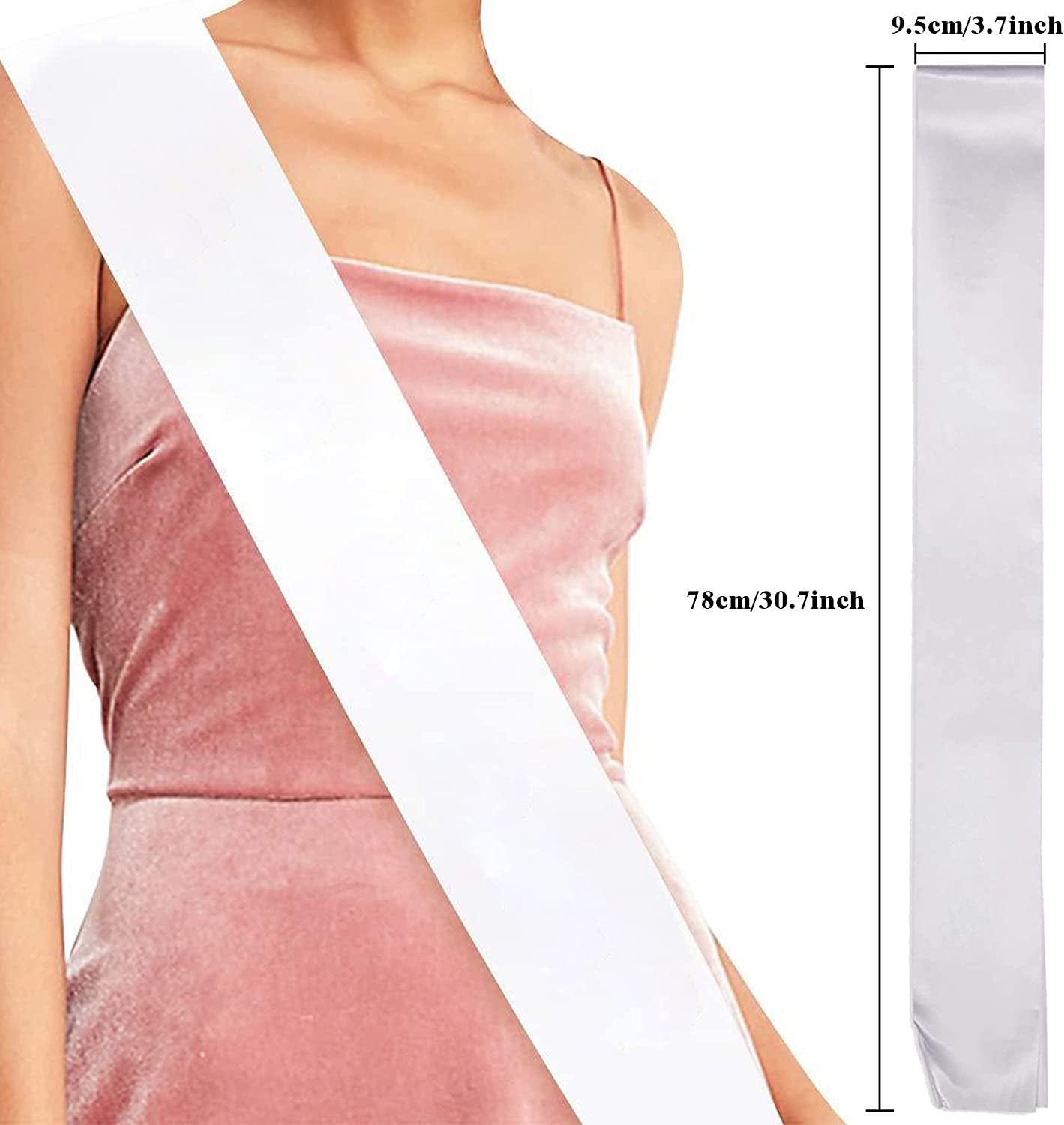GCOA 20 Pieces Blank Satin Sashes for DIY, Homecoming Pageants Parades, Wedding, Hen Party, Bachelorette Party Decorations, 9.5Cm X 78Cm Apparel & Accessories > Clothing Accessories > Sashes GCOA