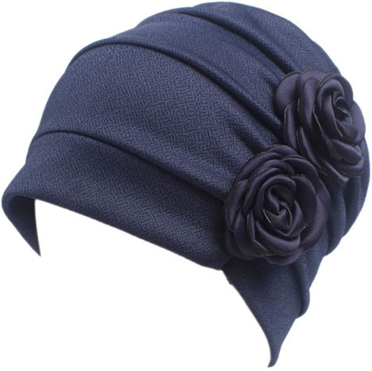 Ever Fairy 3 Colors Chemo Cancer Headscarf Hat Cap Ethnic Cloth Print Turban Headwear Women Stretch Flower Muslim Headscarf (3 Colors Back-H2) Apparel & Accessories > Clothing Accessories > Headwear Ever Fairy