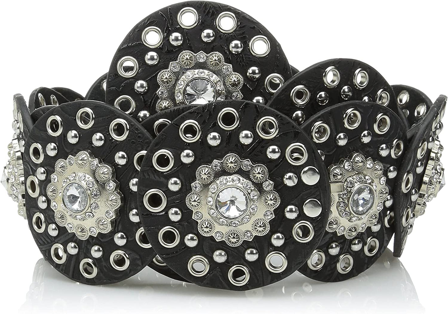 Nocona Belt Co. Women'S Swival Clear Concho Belt Apparel & Accessories > Clothing Accessories > Belts Nocona Belt Co. Black Large