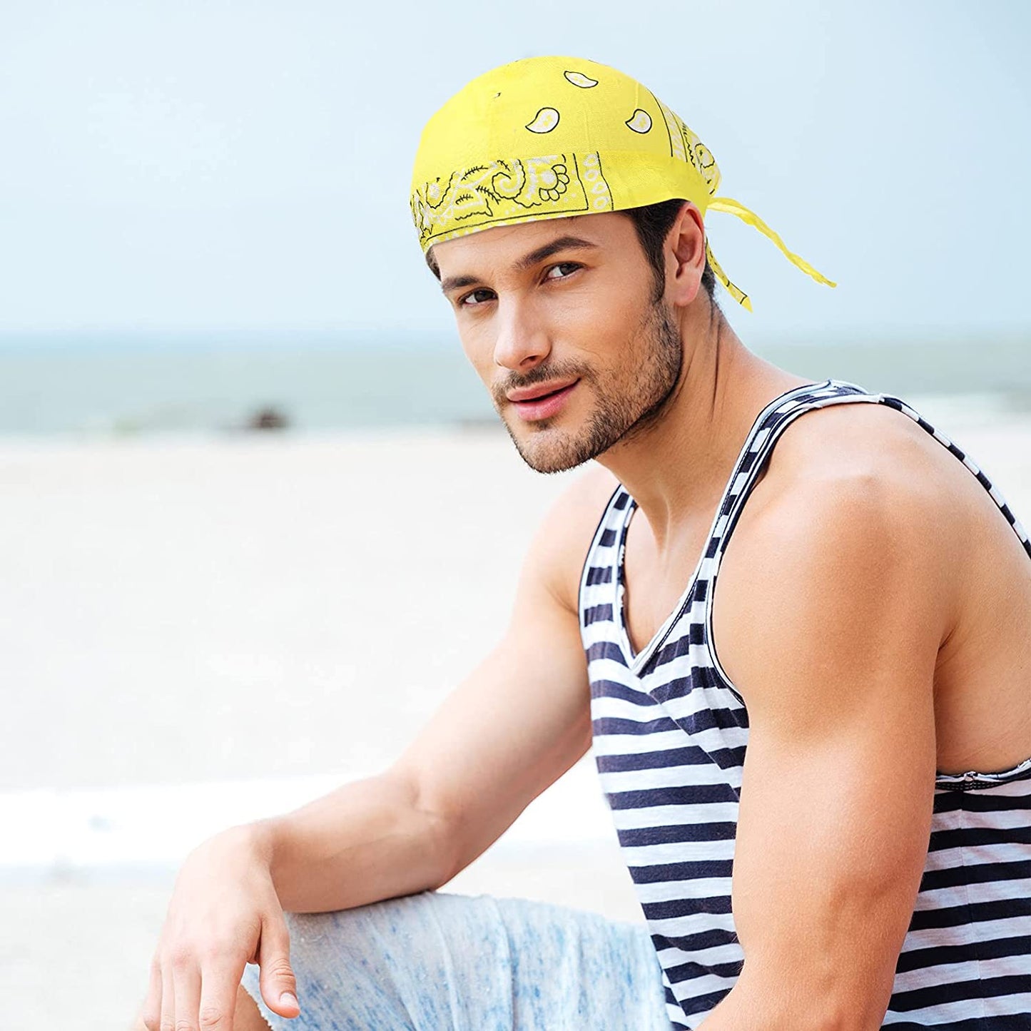 Huukeay 24 Pieces Do Rag Skull Caps Sweat-Wicking Beanie Cap Biker Skull Cap Paisley Bandana Cap Head Tie Cycling Cap Helmet Liner Skull Hat Quick-Drying Pirate Hats for Men Women, 24 Colors Apparel & Accessories > Clothing Accessories > Bandanas & Headties Huukeay