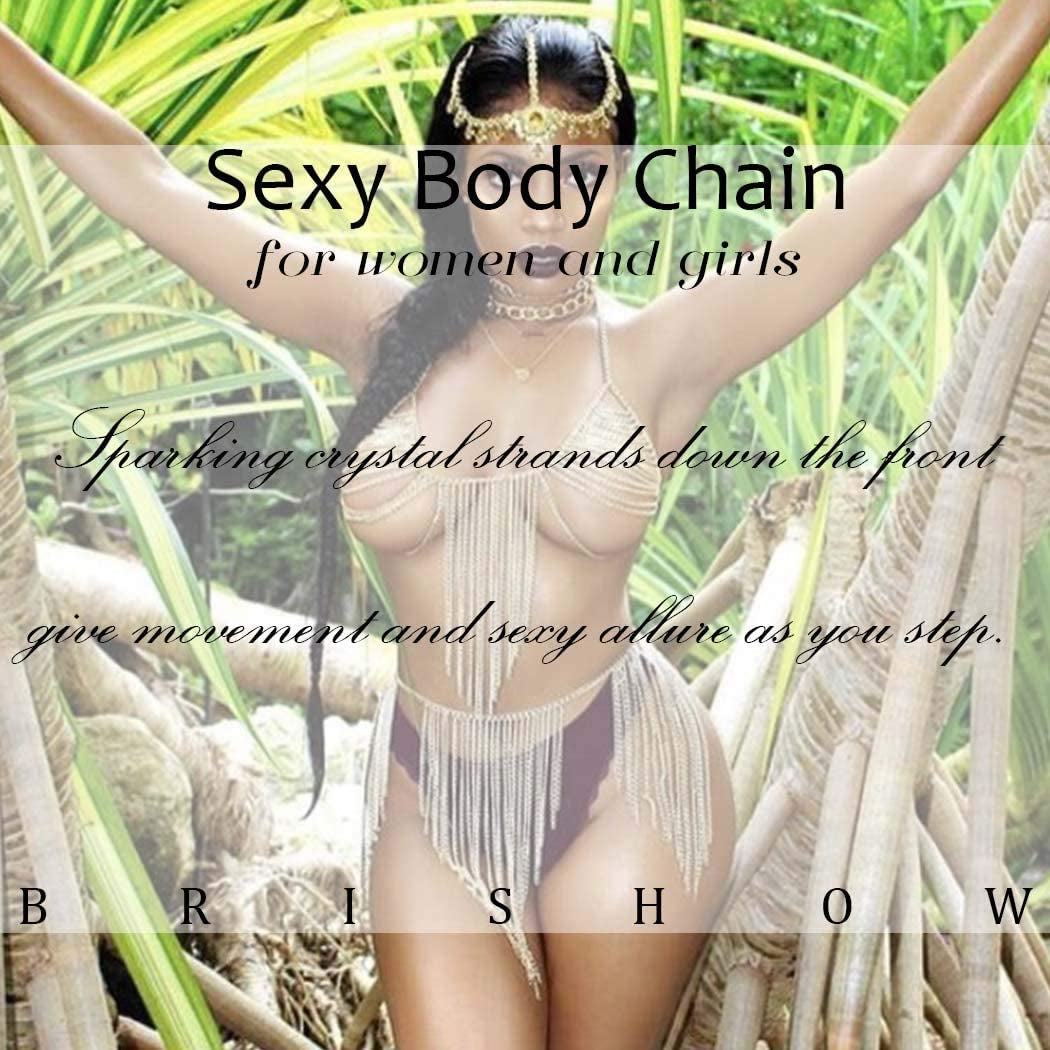 Brishow Punk Waist Chain Belt Leather Layered Belly Body Chains Party Body Jewelry Accessories for Women and Girls Apparel & Accessories > Jewelry > Body Jewelry Brishow