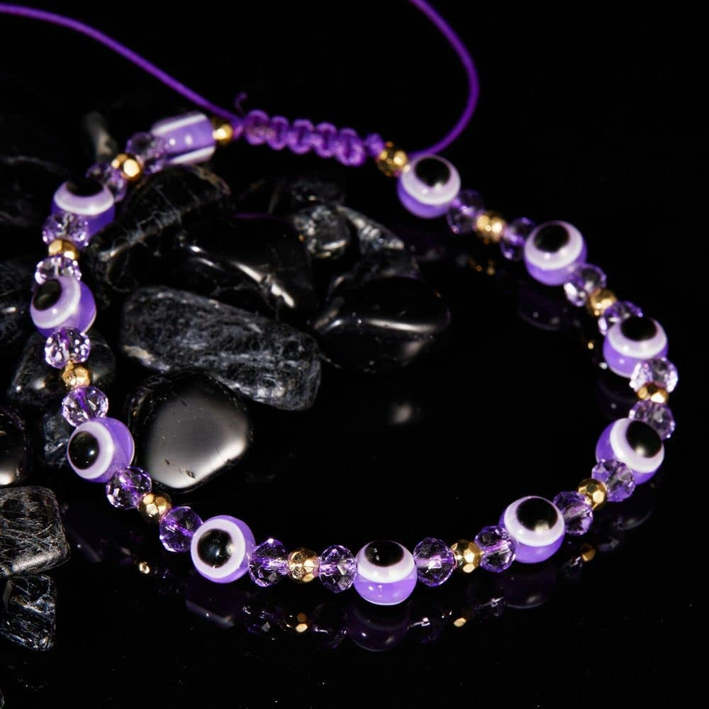 Evil Eye Beaded Bracelet Lucky Braid Rope Adjustable String Amulet Bracelet Retro Crystal Bead Friends Bracelet Jewelry for Women Men(Dark Blue) Apparel & Accessories > Jewelry > Bracelets Generic