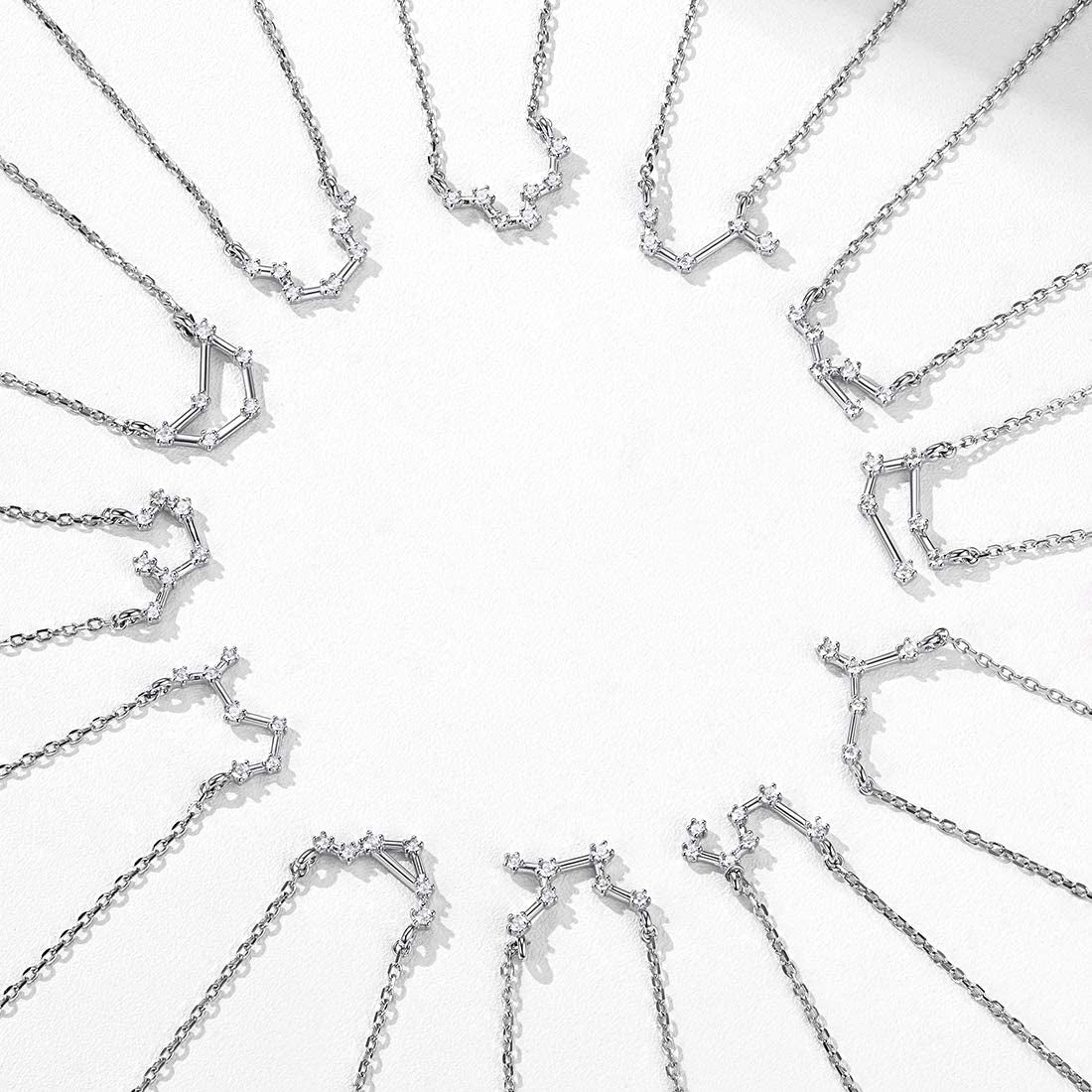 Chicsilver 12 Constellation Zodiac Anklet for Women Girls Sterling Silver Cubic Zirconia Horoscope Ankle Bracelets, 8"-10" Adjustable(With Gift Box) Apparel & Accessories > Jewelry > Anklets ChicSilver Jewelry