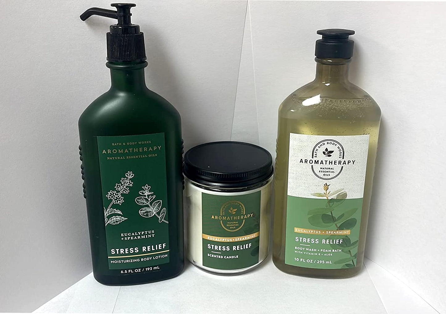 Bath & Body Works Aromatherapy Stress Relief Diffuser, Prime Spa Gift Set Wellness Bundle, Eucalyptus Spearmint Body Lotion + Body Wash & Foam Bath + Wick Candle, Relax Essential Oils Health & Beauty > Personal Care > Cosmetics > Bath & Body Bath & Body Works