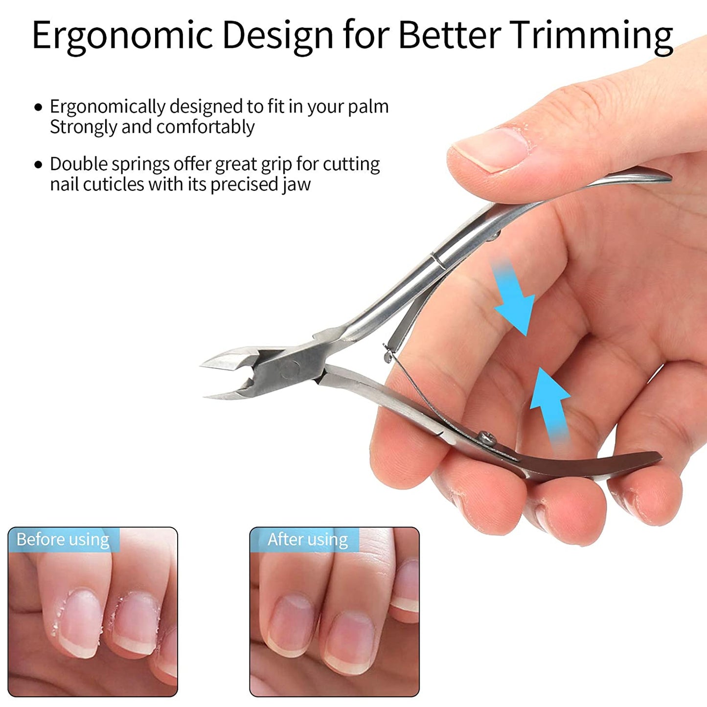 Cuticle Remover Cuticle Cutter Trimmer,Professional Cuticle Nipper Stainless Steel Cuticle Clippers Extremely Sharp Nail Cuticle Tools for Manicure and Pedicure at Home and Salon - Silver Health & Beauty > Personal Care > Cosmetics > Cosmetic Tools > Nail Tools Boujean