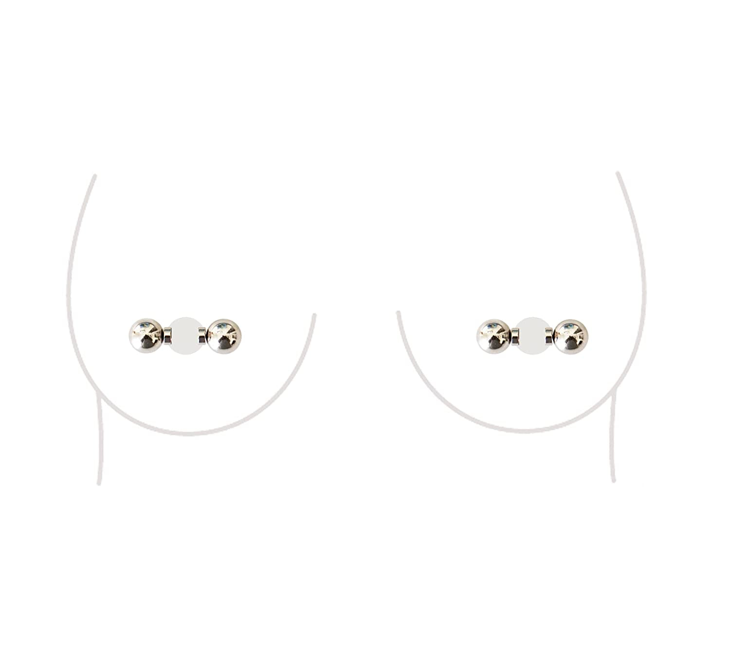 Non-Piercing Nipple Ring Magnetic Barbell Stud Fake Body Jewelry for Women (B - Black (Regular)) Apparel & Accessories > Jewelry > Body Jewelry All Body Art D - Large (Silver)