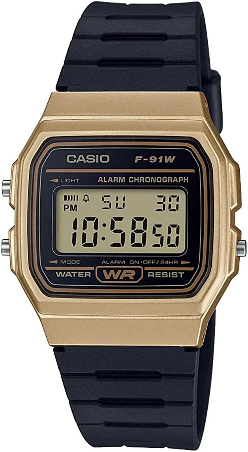 F91W-1 Classic Resin Strap Digital Sport Watch Gold