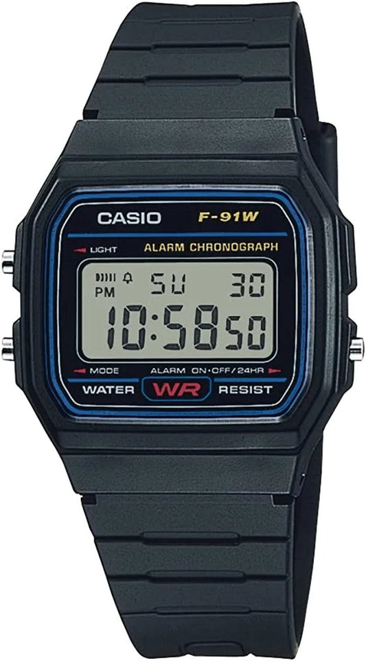 F91W-1 Classic Resin Strap Digital Sport Watch Black