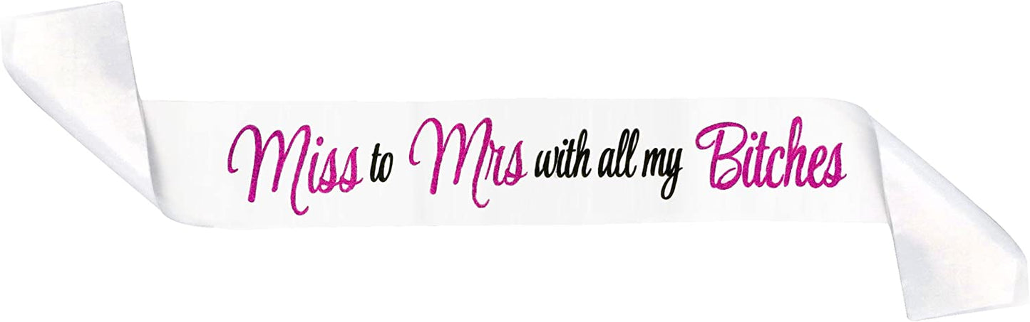 Naughty Bachelorette White Sash - Bachelorette Party Favors, Supplies, Ideas, and Decorations Apparel & Accessories > Clothing Accessories > Sashes Sterling James Company