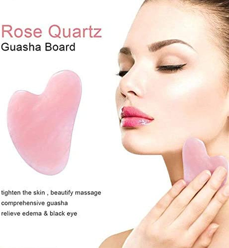 Guasha Facial Tools for Women, Natural Jade Stone Guasha Scraping Massage Tool with Smooth Edge for Physical Therapy and SPA Acupuncture Therapy Used for Face, Eyes, Neck and Body (Pink) Health & Beauty > Personal Care > Cosmetics > Cosmetic Tools > Skin Care Tools Biyanuo
