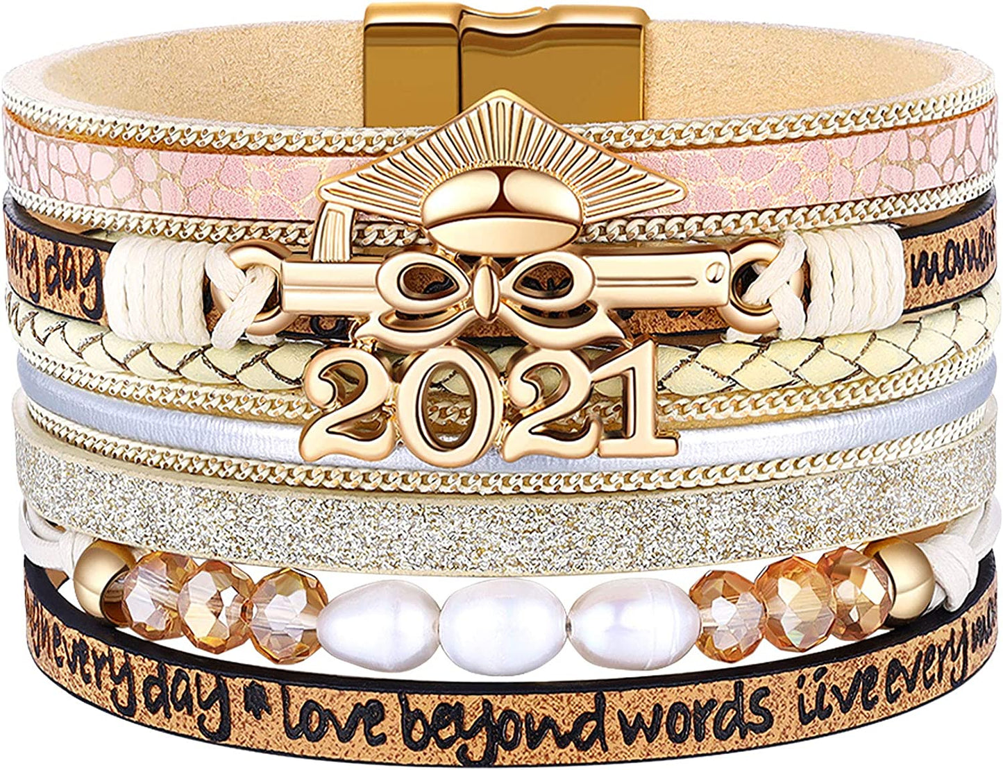 Inspirational Graduation Gifts for Her 2022 Bracelets College High School Graduate Present for Girls Boys Apparel & Accessories > Jewelry > Bracelets Desimtion C-Graduation 2021 Gift