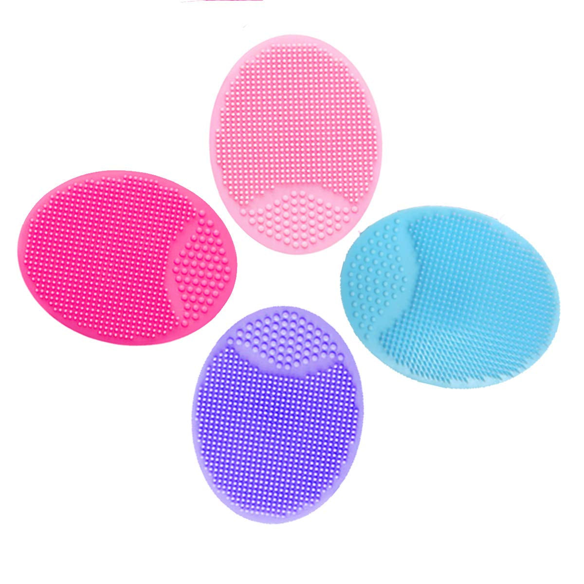 Face Scrubber,Soft Silicone Facial Cleansing Brush Wash Sponge Massage Pore Blackhead Removing Exfoliating Scrub for Sensitive Greasy Dry and All Kinds of Skin (Blue+Green) Health & Beauty > Personal Care > Cosmetics > Cosmetic Tools > Skin Care Tools REVEX 4-mixed Color