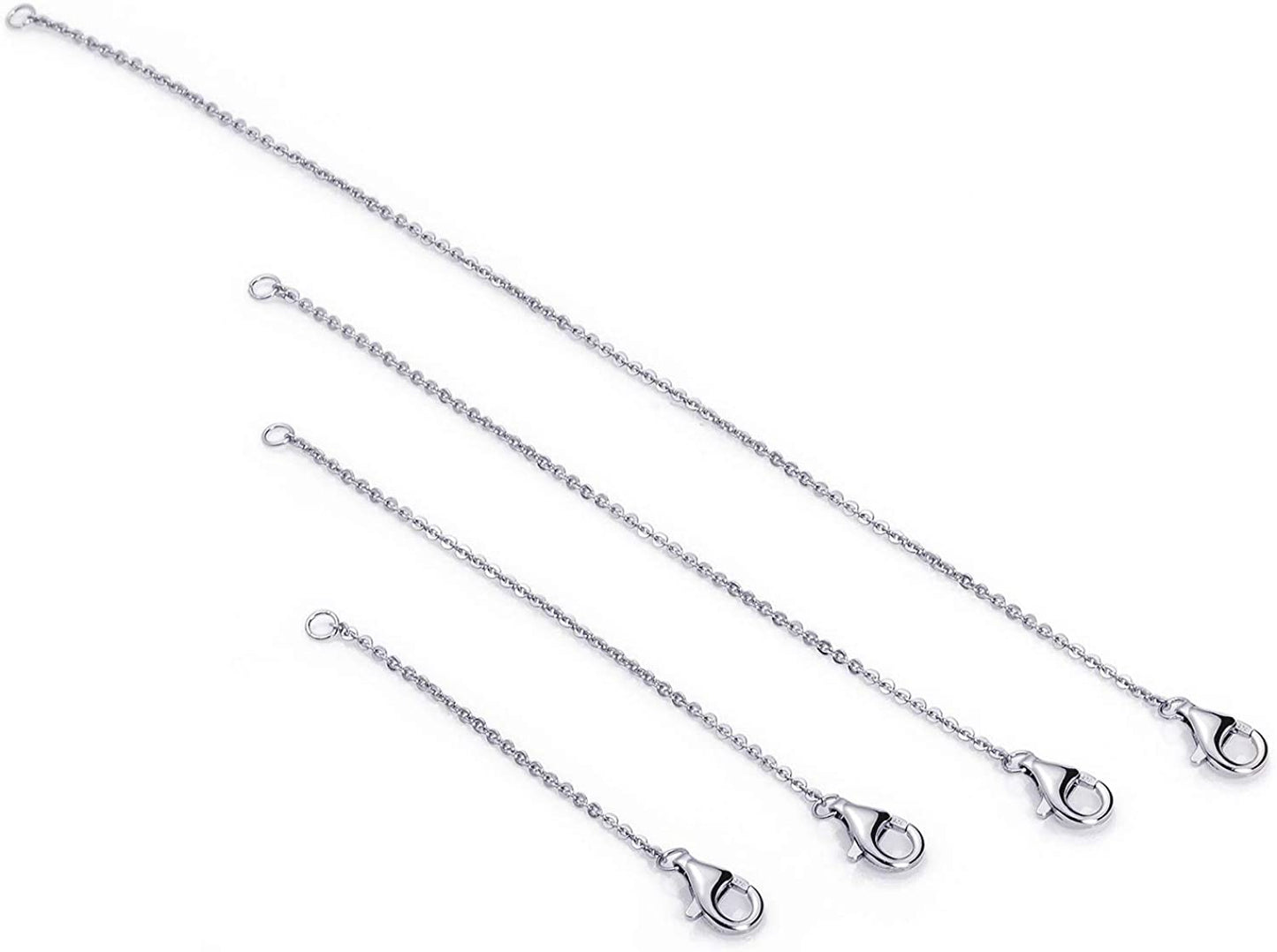 Meow Star Necklace Extender Sterling Silver Necklace Extenders Gold Chain Extenders for Necklaces Extender for Bracelet Anklet Set 2", 3", 4", and 6" Apparel & Accessories > Jewelry > Anklets Meow Star 925 Sterling Silver Set 2", 3",4", 6"