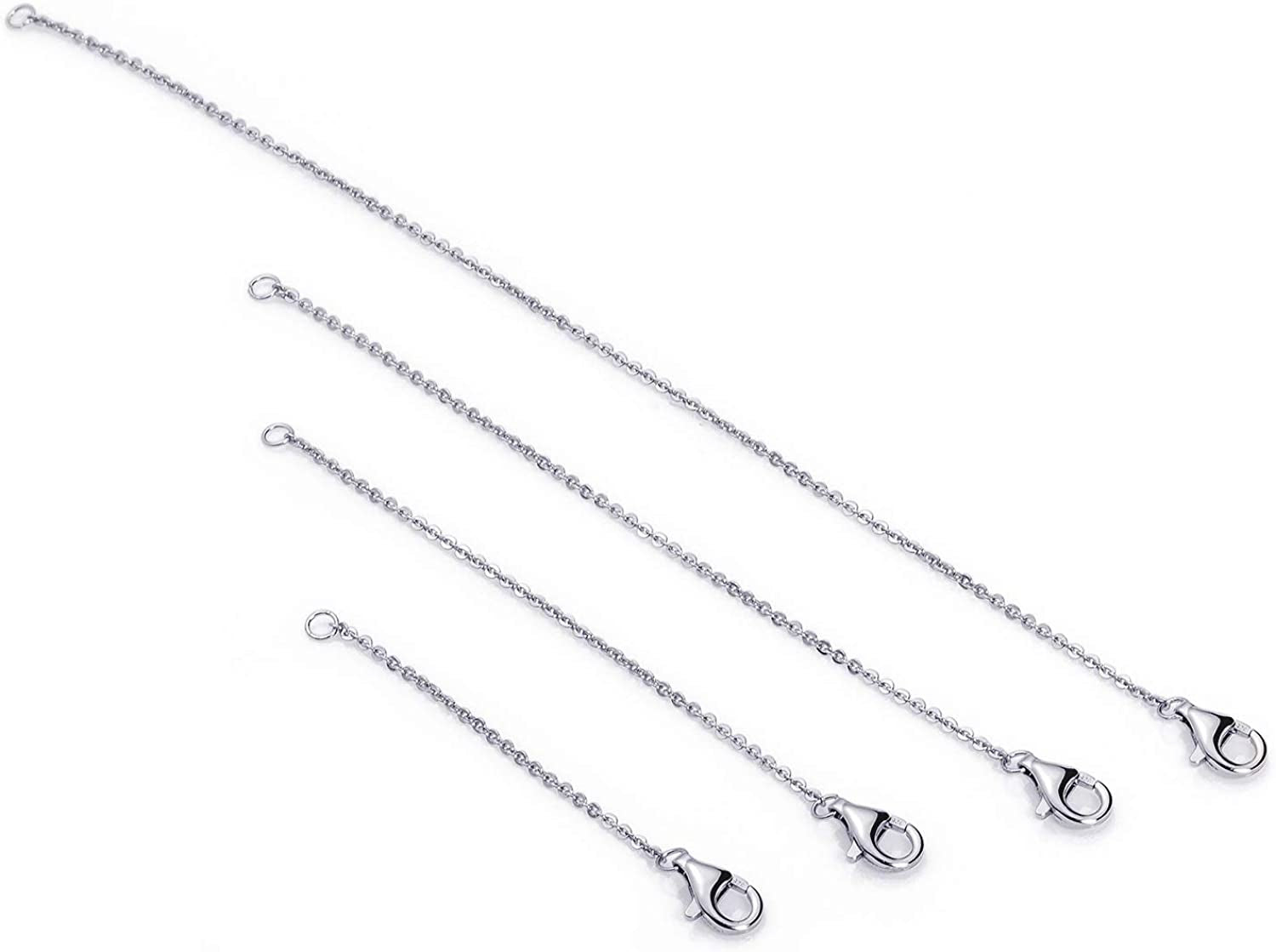Meow Star Necklace Extender Sterling Silver Necklace Extenders Gold Chain Extenders for Necklaces Extender for Bracelet Anklet Set 2", 3", 4", and 6" Apparel & Accessories > Jewelry > Anklets Meow Star 925 Sterling Silver Set 2", 3",4", 6"